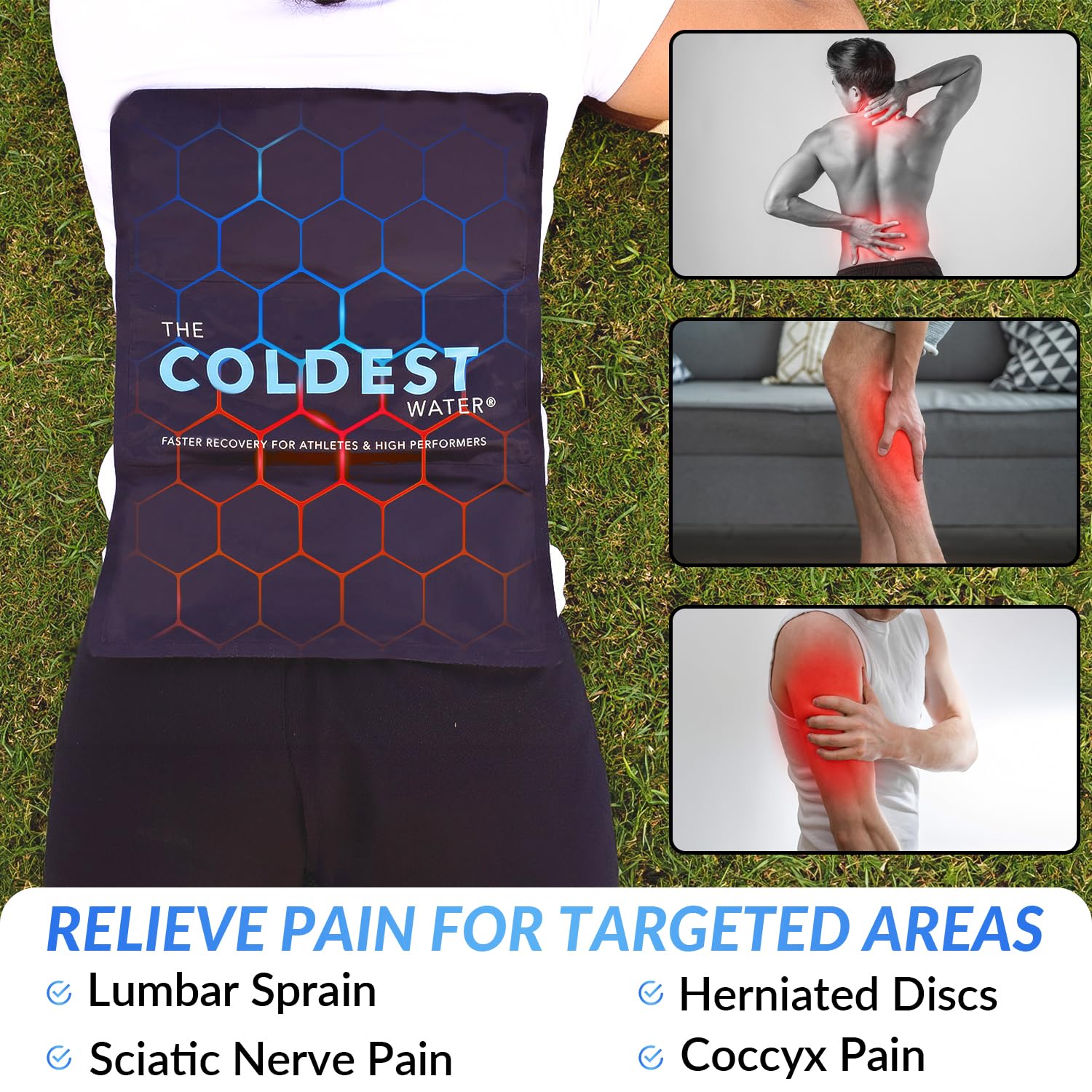 Best Reusable Gel Ice Pack for Injuries - Hot & Cold Therapy for Knee, Arm, Shoulder & Back Pain Relief - Flexible 14