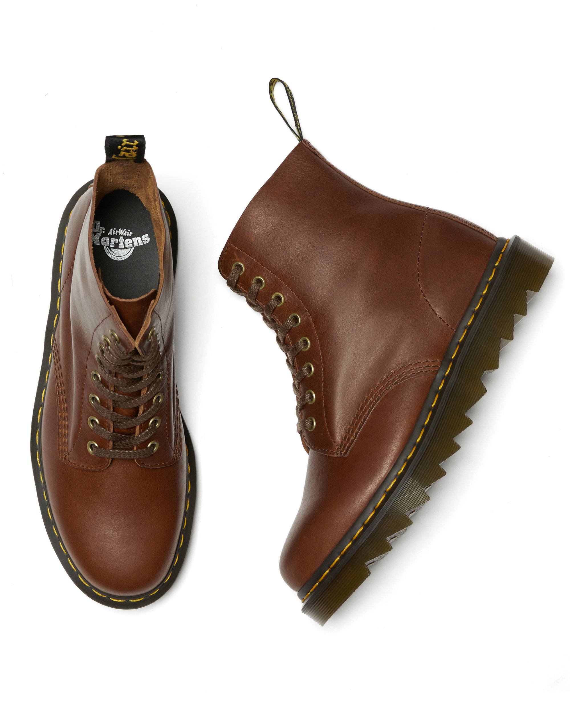Dr. Martens 1460 Pascal Tan Ziggy Leather Lace-Up Boots - Unisex Classic Ankle Boots for Men & Women | Perfect for Casual Wear, Street Fashion & Music Festivals