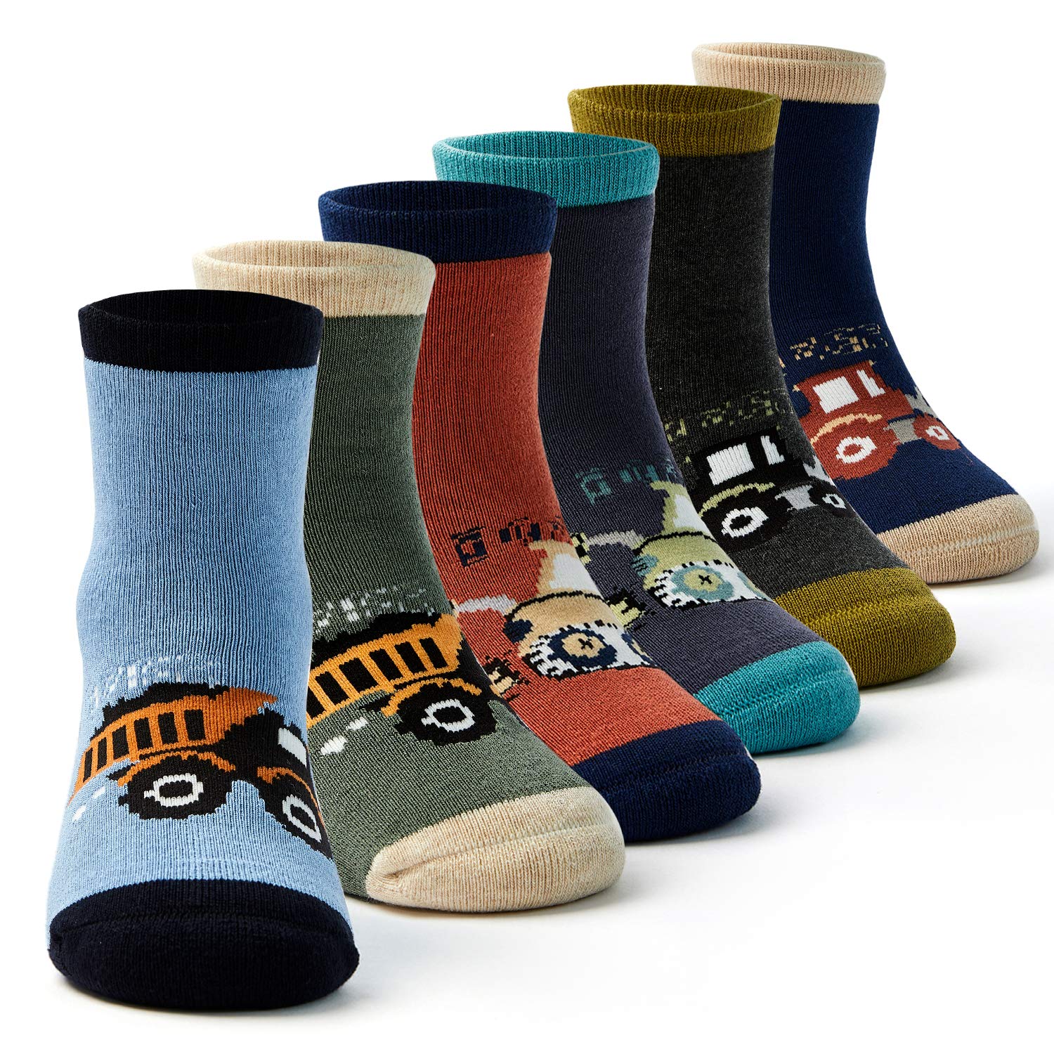 Moon Tree Boys Thick Cotton Thermal Socks for Kids - Warm Winter Crew Socks with Non-Slip Design - Perfect for Cold Weather, Outdoor Activities & School