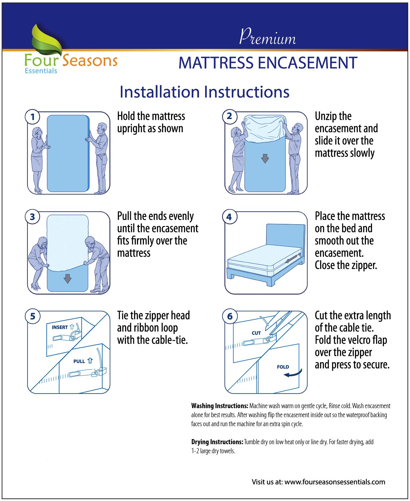 King Size Waterproof Mattress Protector - Hypoallergenic Dust Mite Proof Zippered Mattress Cover with Cotton Terry Top - Deep Pocket Bed Encasement for Allergy Relief & Comfort - Perfect for Homes with Pets, Kids, or Allergy Sufferers