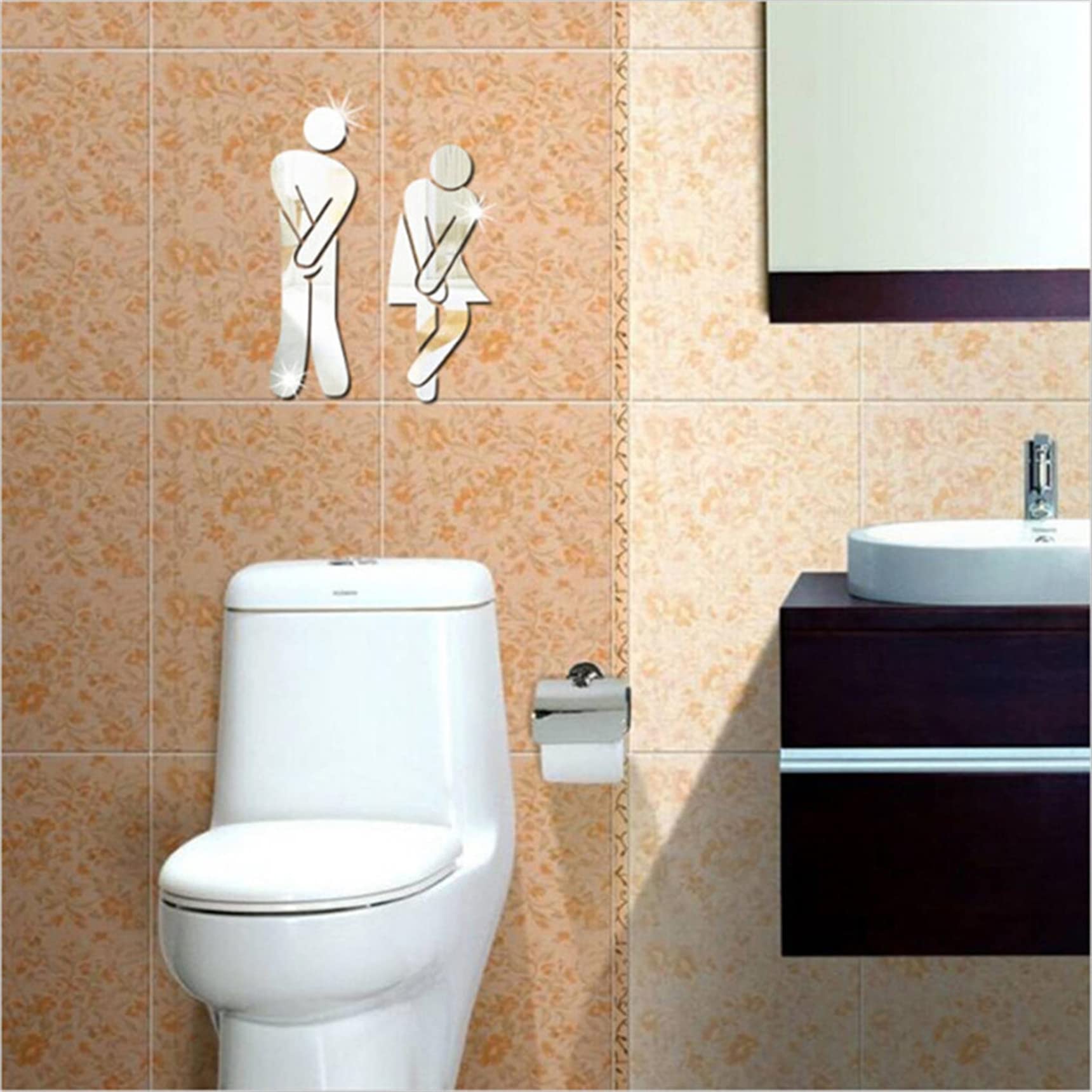 DIY Removable Bathroom Sign - WC Door Sticker for Home & Kids Decor