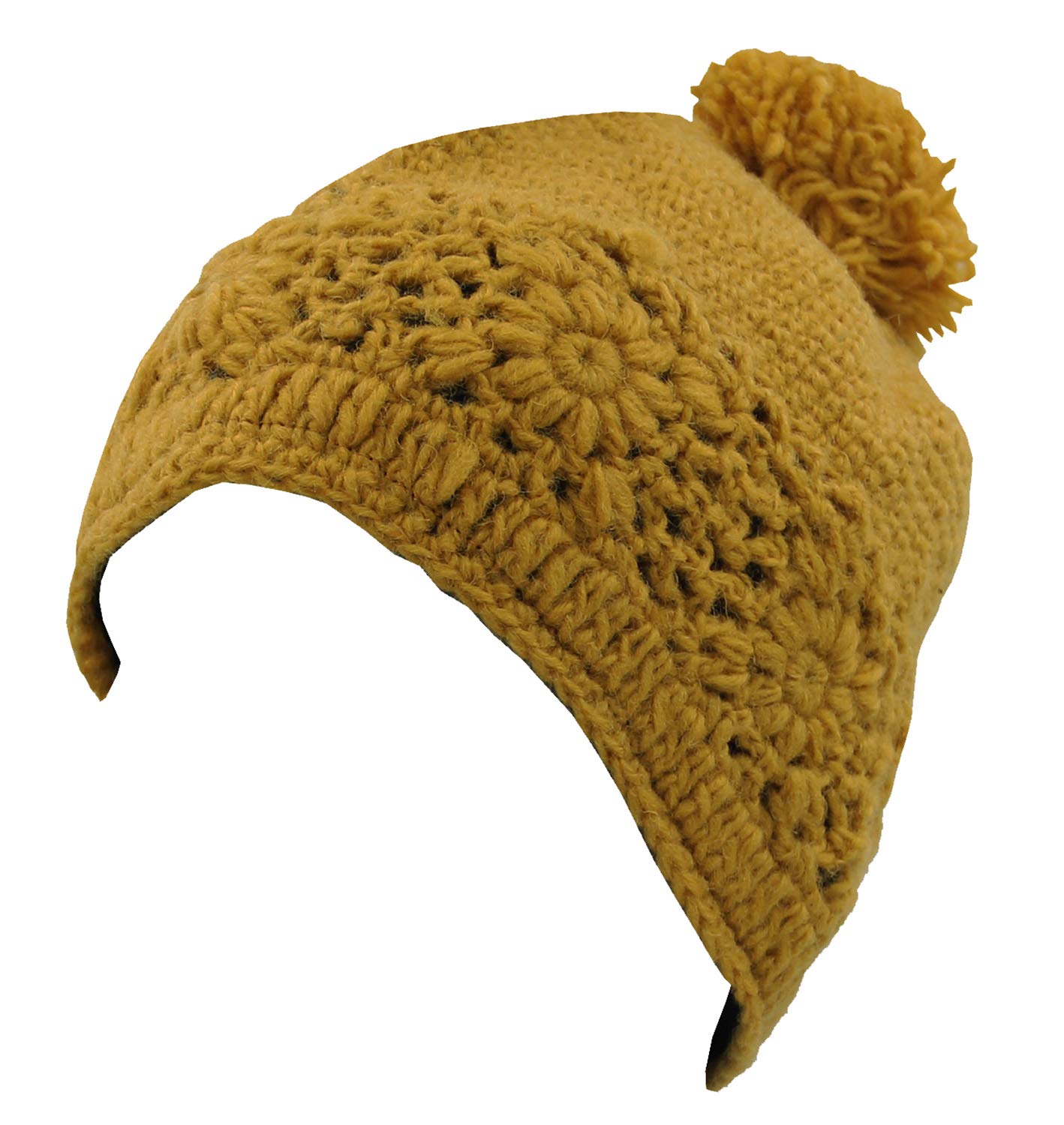 Nepal Hand Knit Wool Fleece Beanie Skull Cap - Warm Winter Ski Hat for Men & Women - Perfect for Skiing, Snowboarding & Outdoor Activities