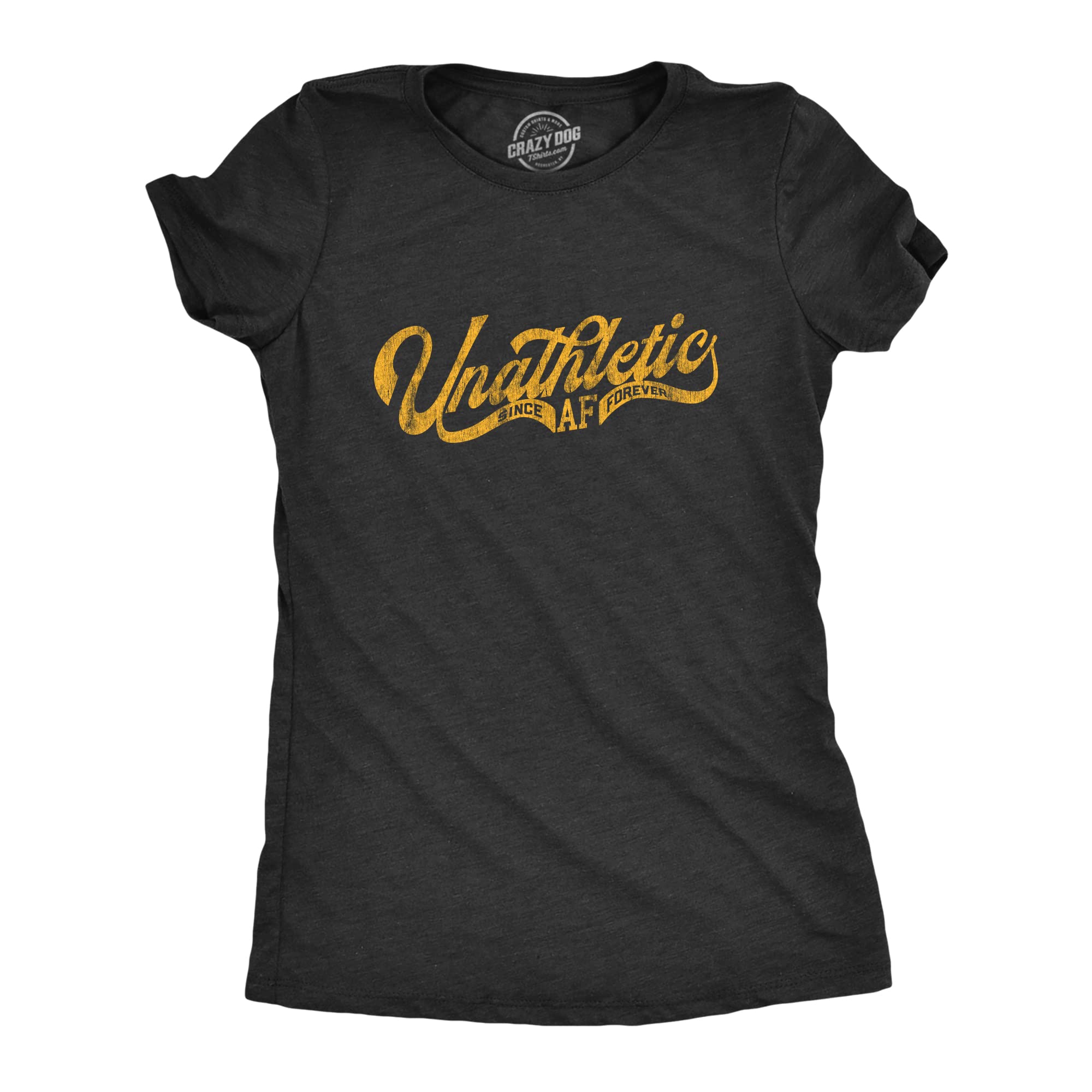 Funny Sarcastic Women's Graphic Tee - 'Unathletic AF' Novelty Fitness T-Shirt for Ladies | Casual Wear, Gym Humor, Gift Idea