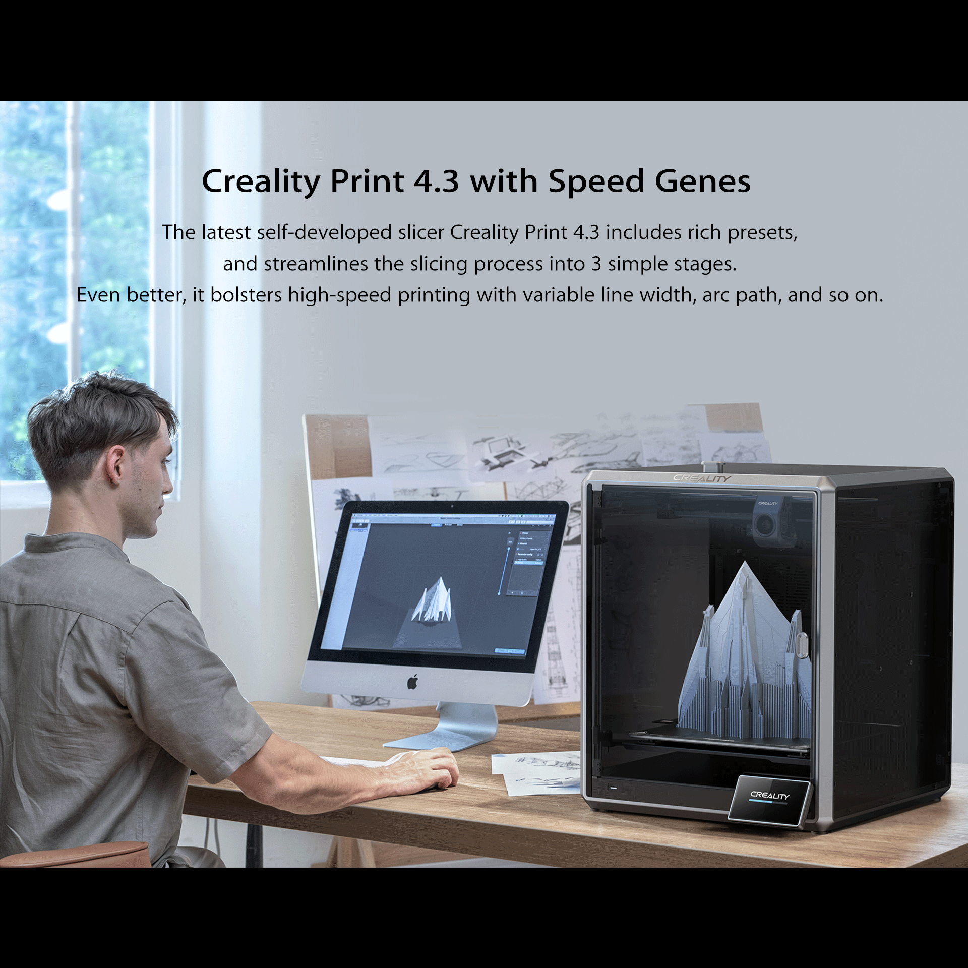 CREALITY K1 MAX High-Speed 3D Printer 300x300x300mm with AI Technology | Fast Printing for Home, Office & Hobbyists | Perfect for Prototyping, DIY Projects & Educational Use