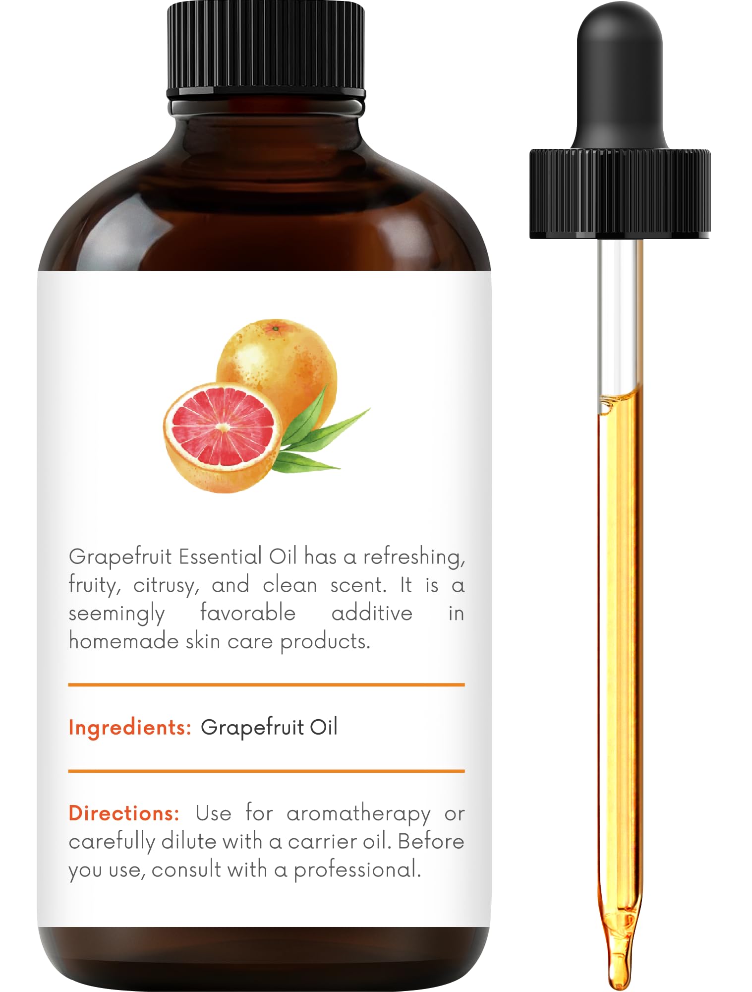Handcrafted Grapefruit Essential Oil - 1 Fl Oz - 100% Pure Natural Premium Grade - Aromatherapy Diffuser Oil for Relaxation, Stress Relief & Home Fragrance