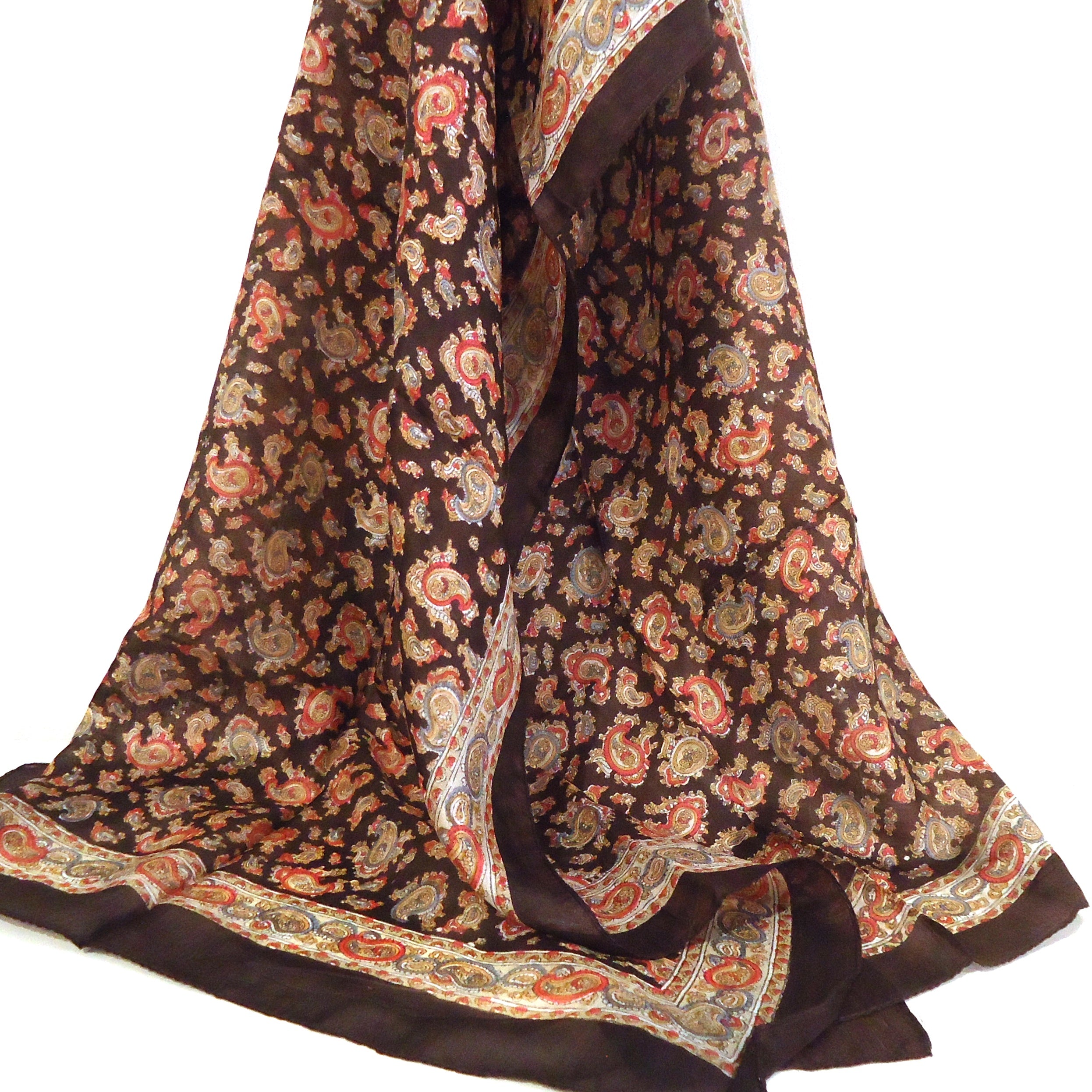 Elegant Paisley Silk Scarf for Women - Lightweight Luxury Fashion Accessory - Perfect for Office, Travel and Special Occasions