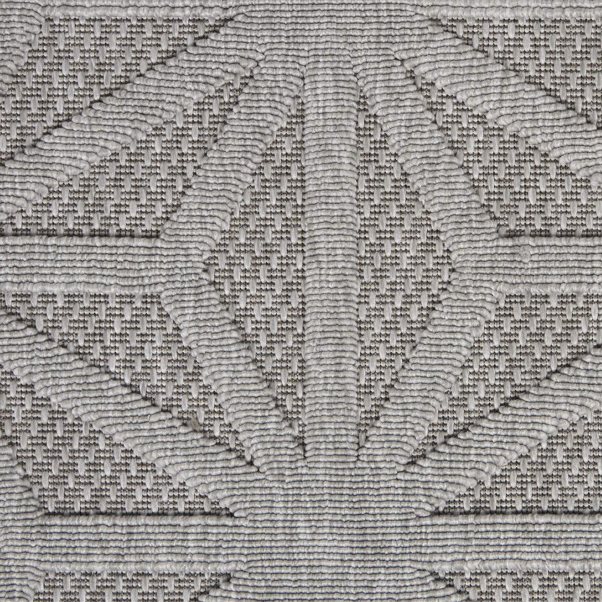 Nourison Palamos 9x12 Light Grey Indoor Outdoor Area Rug - Easy Clean, Non-Shedding, Stain Resistant - Perfect for Living Room, Bedroom, Dining Room, Patio & Deck Decor