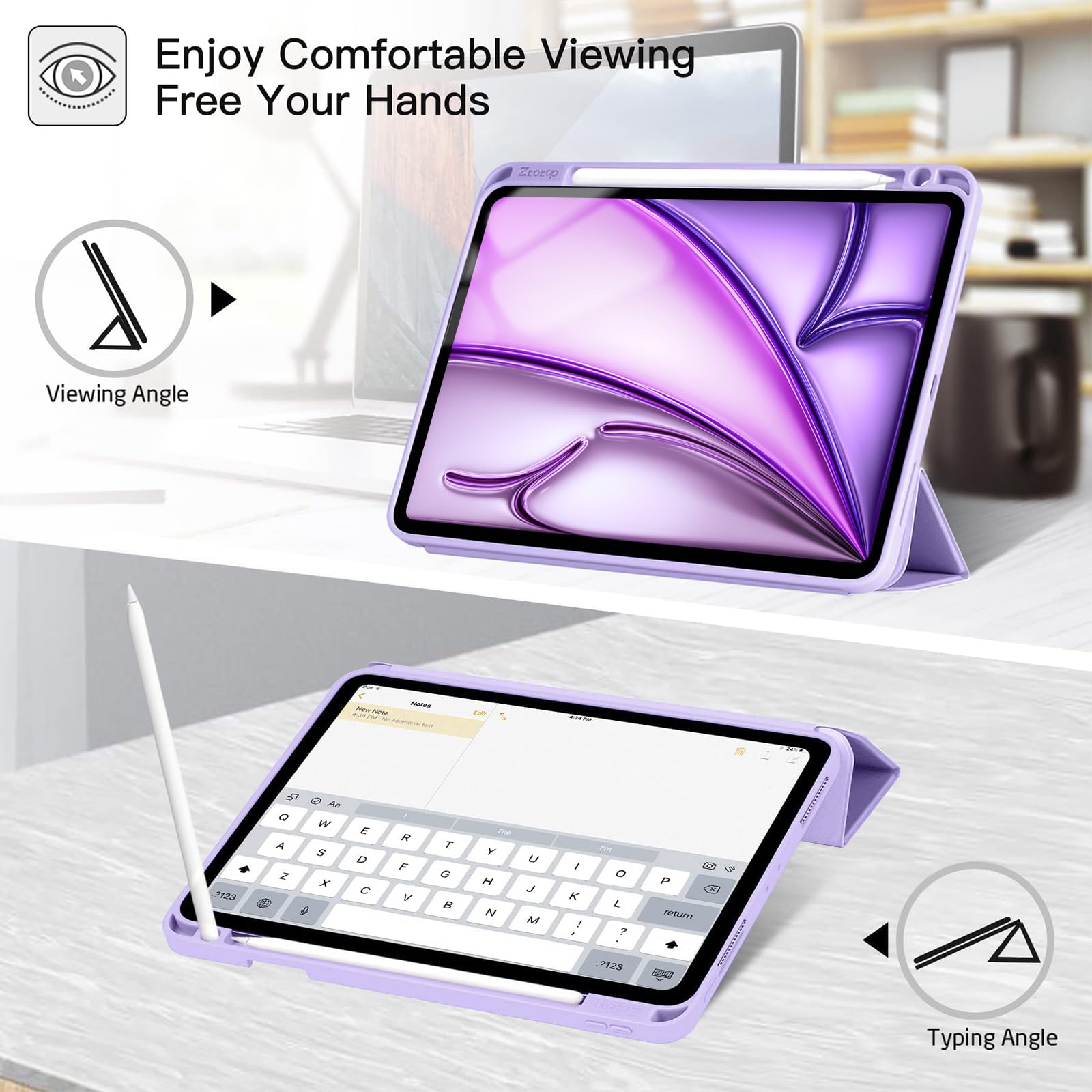 Ztotop iPad Air 11 Inch Case (M3/M2 2025/2024) & iPad Air 5th/4th Gen 10.9 Inch (2022/2020) & iPad Pro 11
