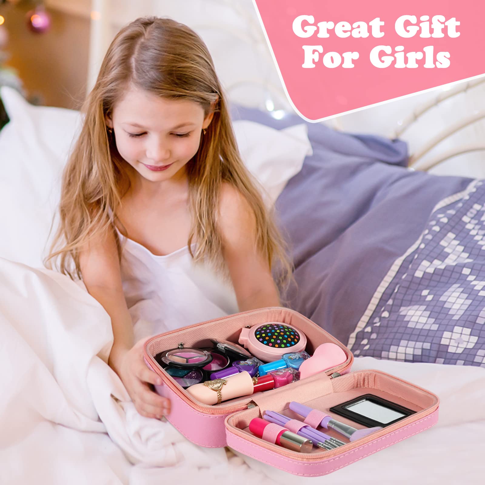 Washable Kids Makeup Kit - Princess Cosmetic Toys for Girls | Birthday Gift & Playtime Fun