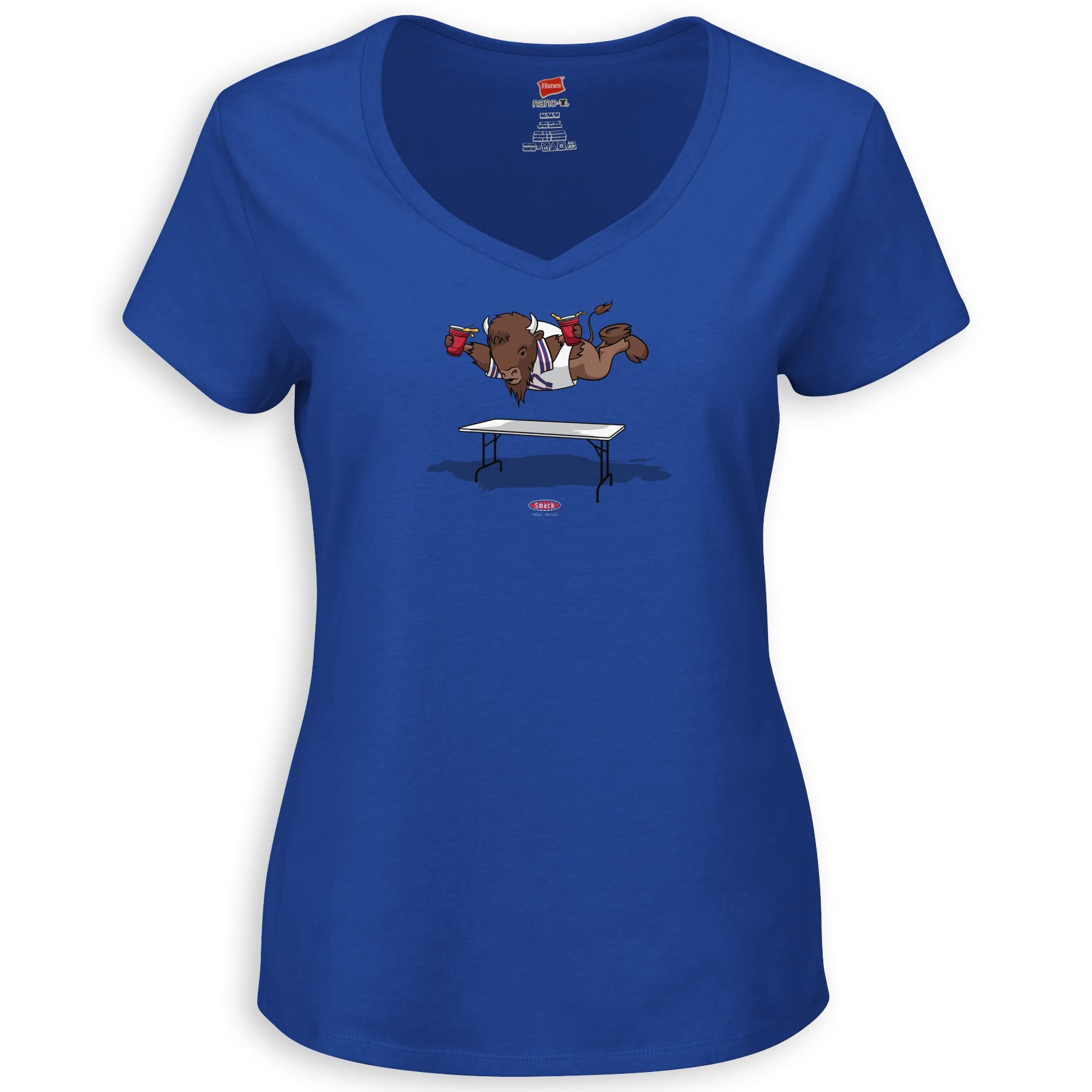 SMACK APPAREL TALKIN' THE TALK Women's Royal V-Neck T-Shirt - Comfortable Ladies Fashion Top for Casual Wear & Everyday Outfits