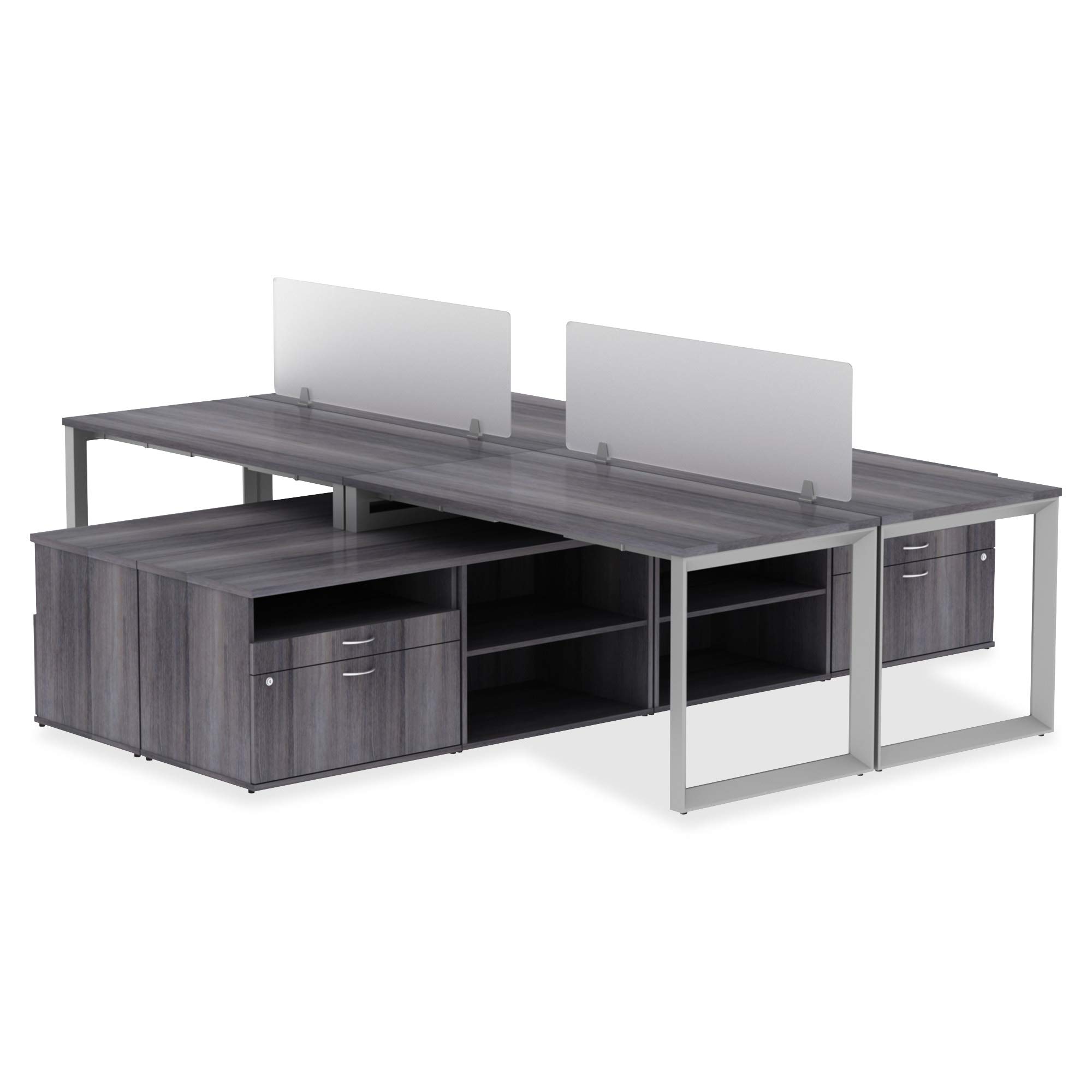 Lorell Relevance Series Charcoal Laminate Office Desk - Modern Workstation for Home & Business - Perfect for Small Spaces, Home Offices & Corporate Environments
