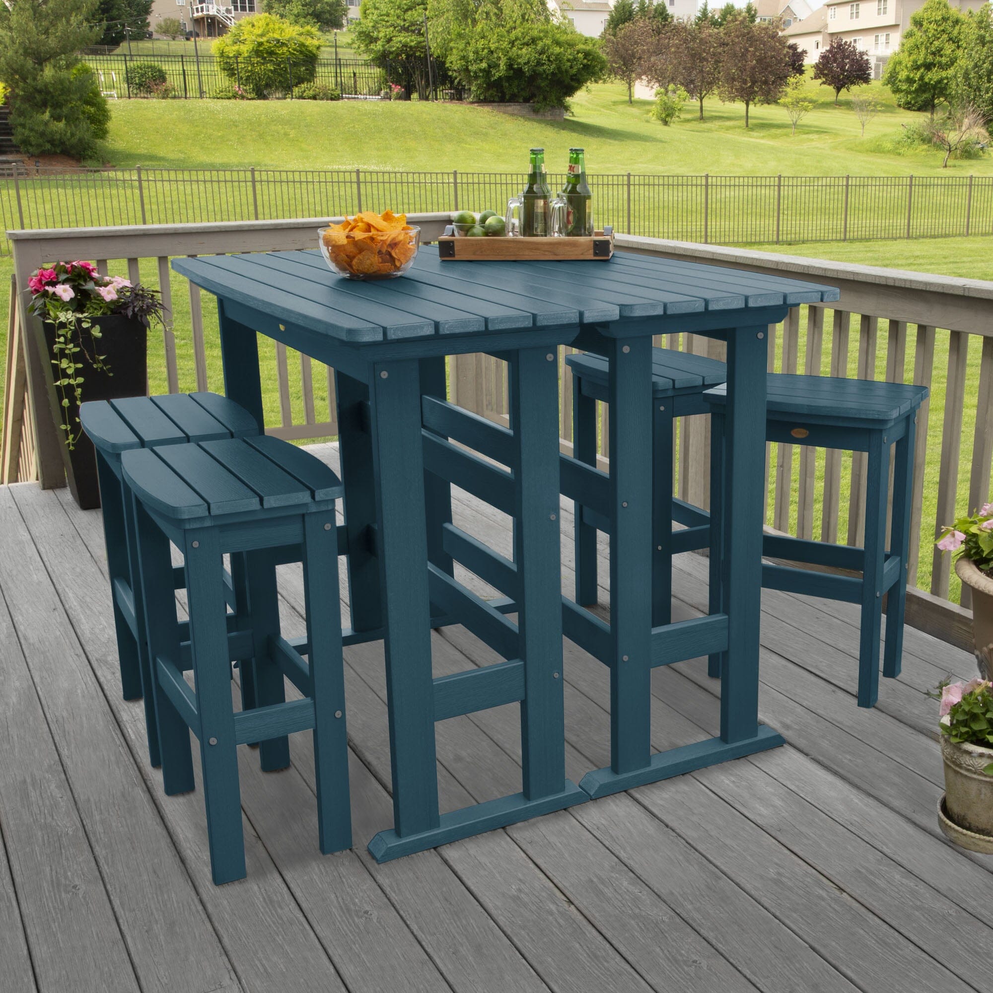Lehigh 6-Piece Bar Height Balcony Patio Set - Outdoor Dining & Relaxing Furniture for Small Spaces