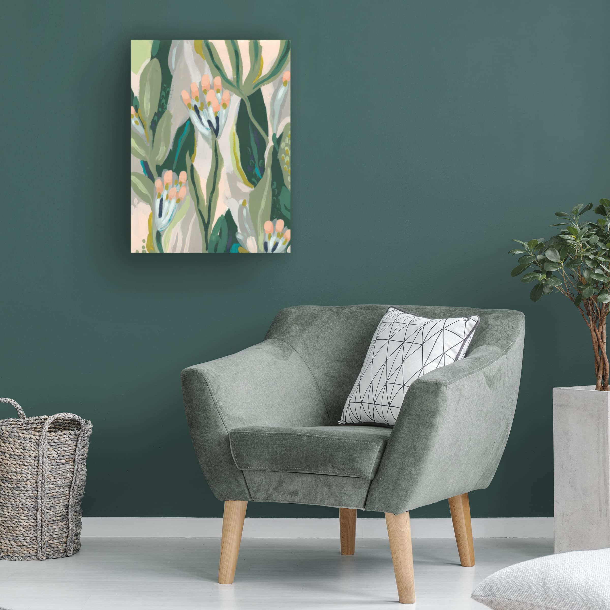 Trademark Fine Art 'Floral Impulse II' Canvas Wall Art by June Erica Vess - Modern Floral Painting for Living Room, Bedroom & Office Decor