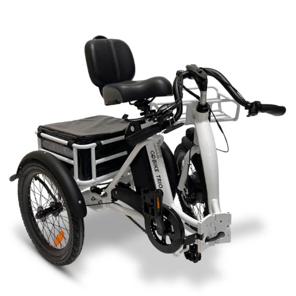 Go Bike TRIO Crossover Lightweight Foldable Electric Tricycle for Adults - 250W Motor, 20MPH, 30-50 Mile Range - Perfect for Commuting, Urban Travel & Senior Mobility