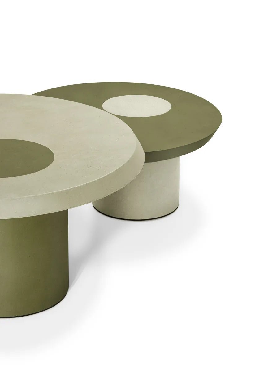 Round Vignole Coffee Table by CIMENTO® - Modern Living Room Centerpiece for Small Spaces, Perfect for Apartments and Cozy Homes