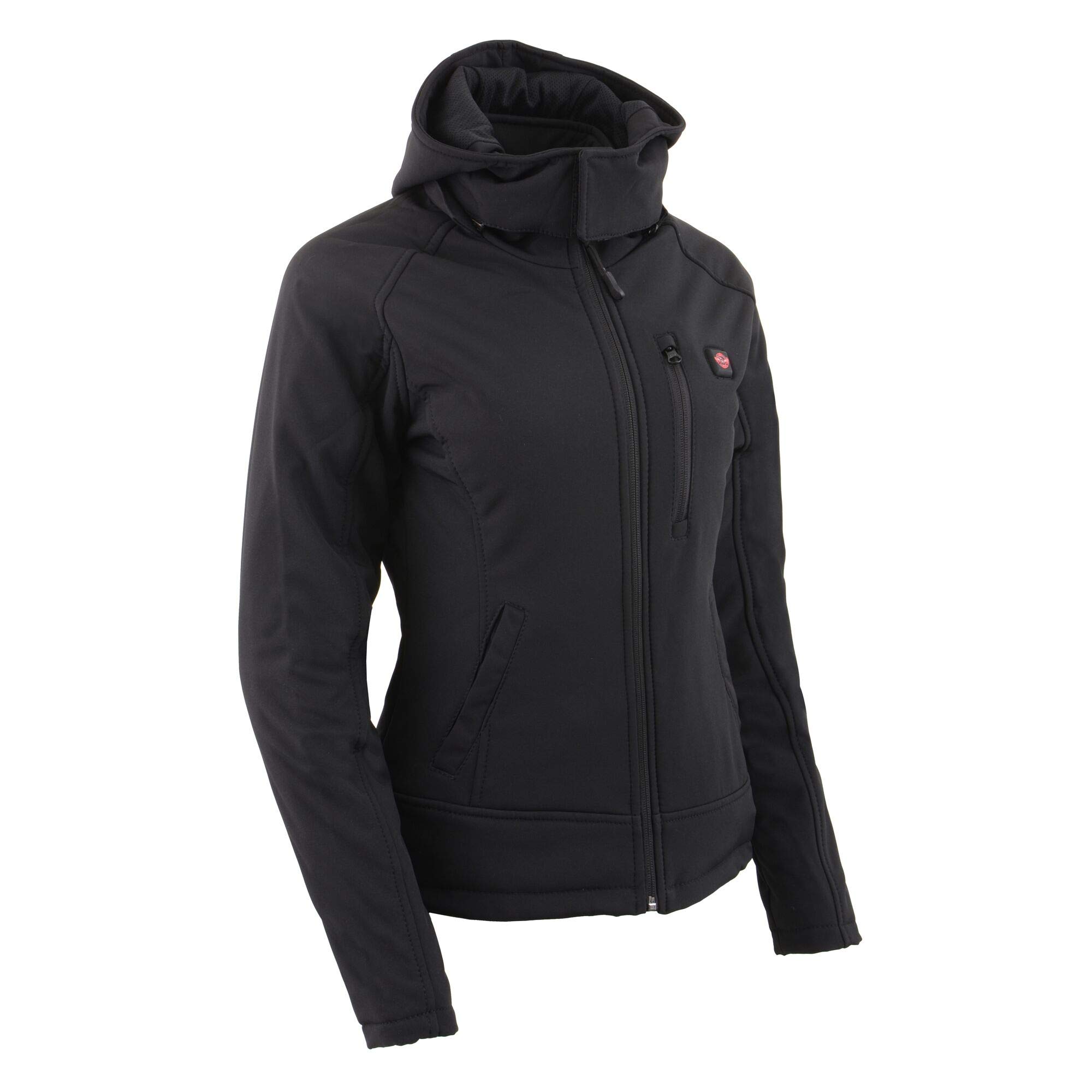 Nexgen Heat Milwaukee Leather Women's Soft Shell Heated Racing Jacket with Detachable Hood - Winter Motorcycle Riding, Outdoor Sports & Cold Weather Protection