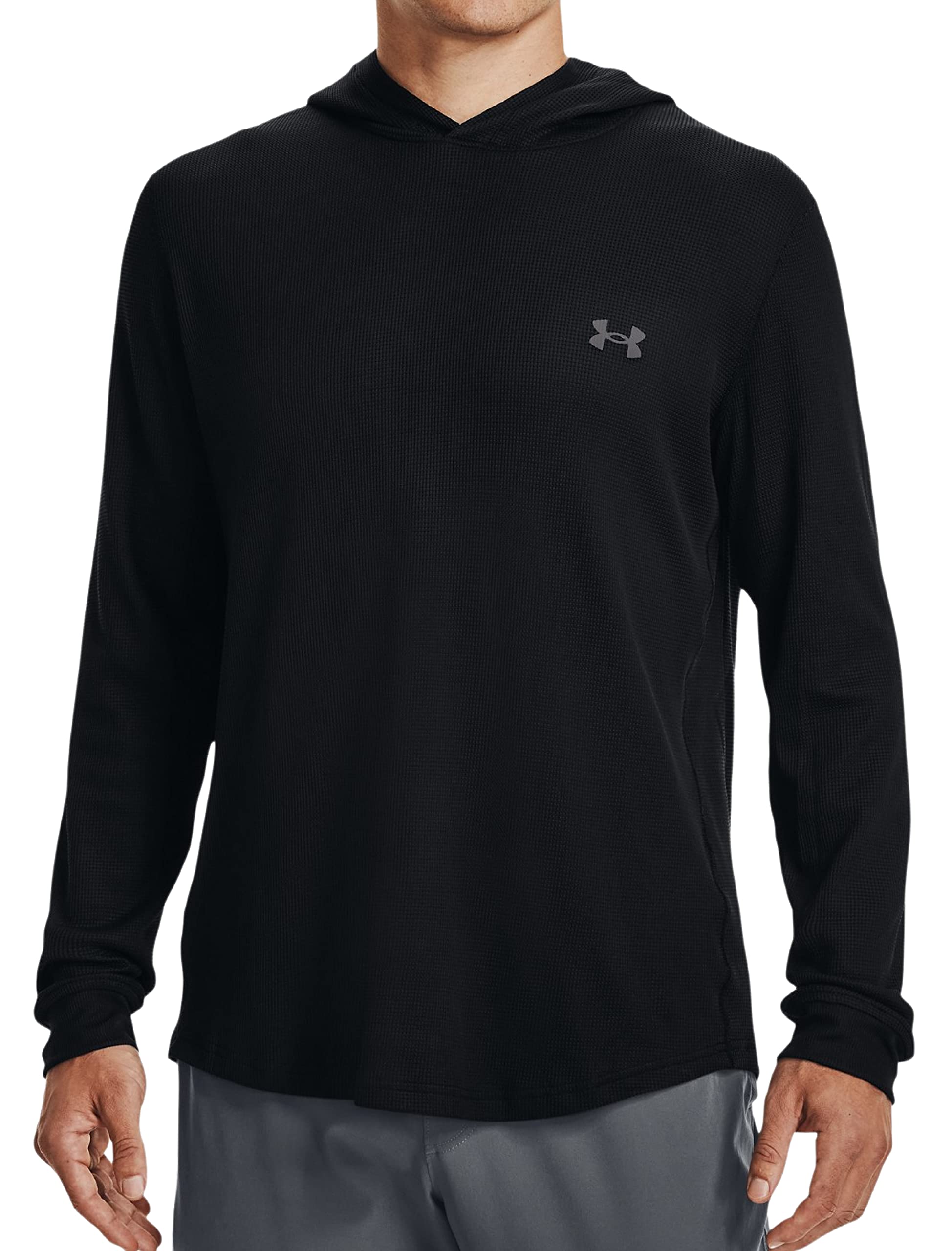 Under Armour Men's Waffle Athletic Hoodie Shirt - Lightweight Performance Pullover for Running, Gym & Training - Moisture-Wicking & Breathable Workout Top for Men