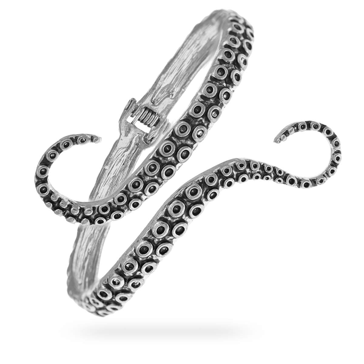 RechicGu Octopus Tentacle Bracelet - Gothic Hinged Arm Cuff Bangle with Scary Sea Creature Design for Halloween Cosplay & Horror Themed Parties