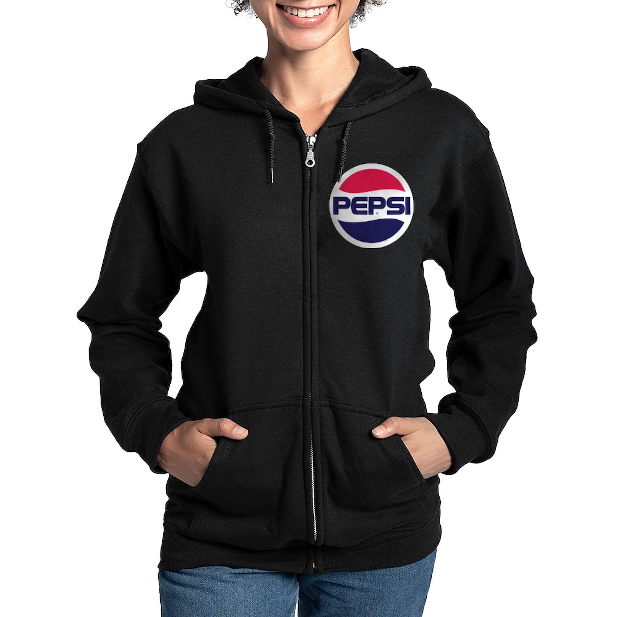 Pepsi 90s Logo Women's Zip-Up Hoodie Sweatshirt | Vintage 90s Style Fleece Pullover | Casual Outfit, Streetwear Fashion, Retro Gift for Soda Lovers