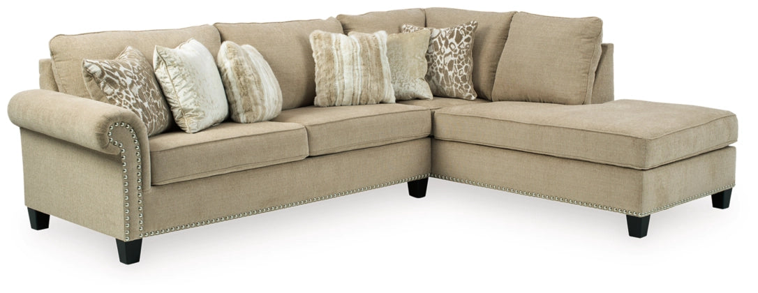 Dovemont 2-Piece Sectional Sofa with Right-Hand Facing Chaise Lounge - Modern Living Room Furniture for Small Spaces & Apartments