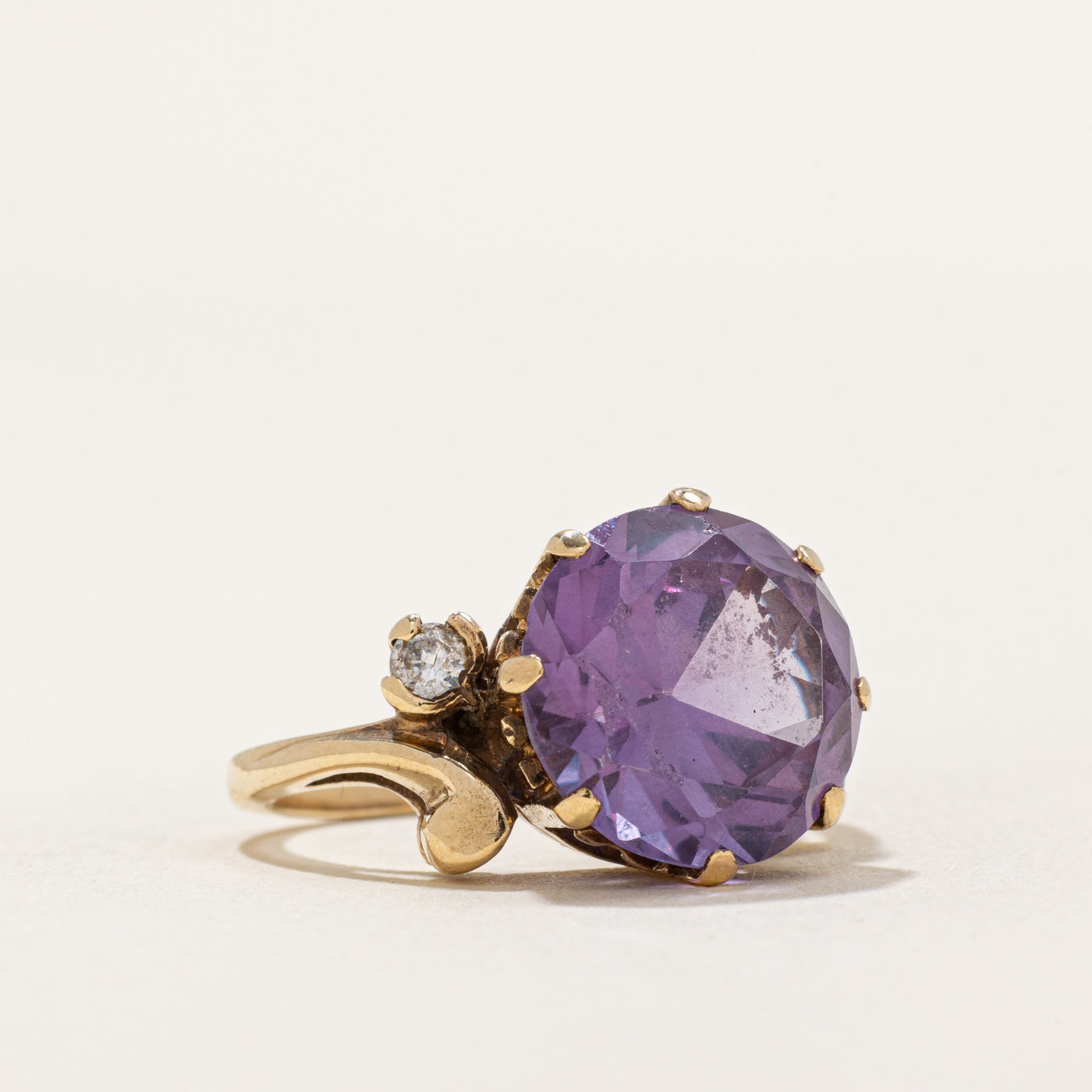7.00ct Synthetic Color Change Sapphire & Spinel Cocktail Ring with 0.20ctw Accents - Size 5 | Elegant Evening Wear & Special Occasion Jewelry