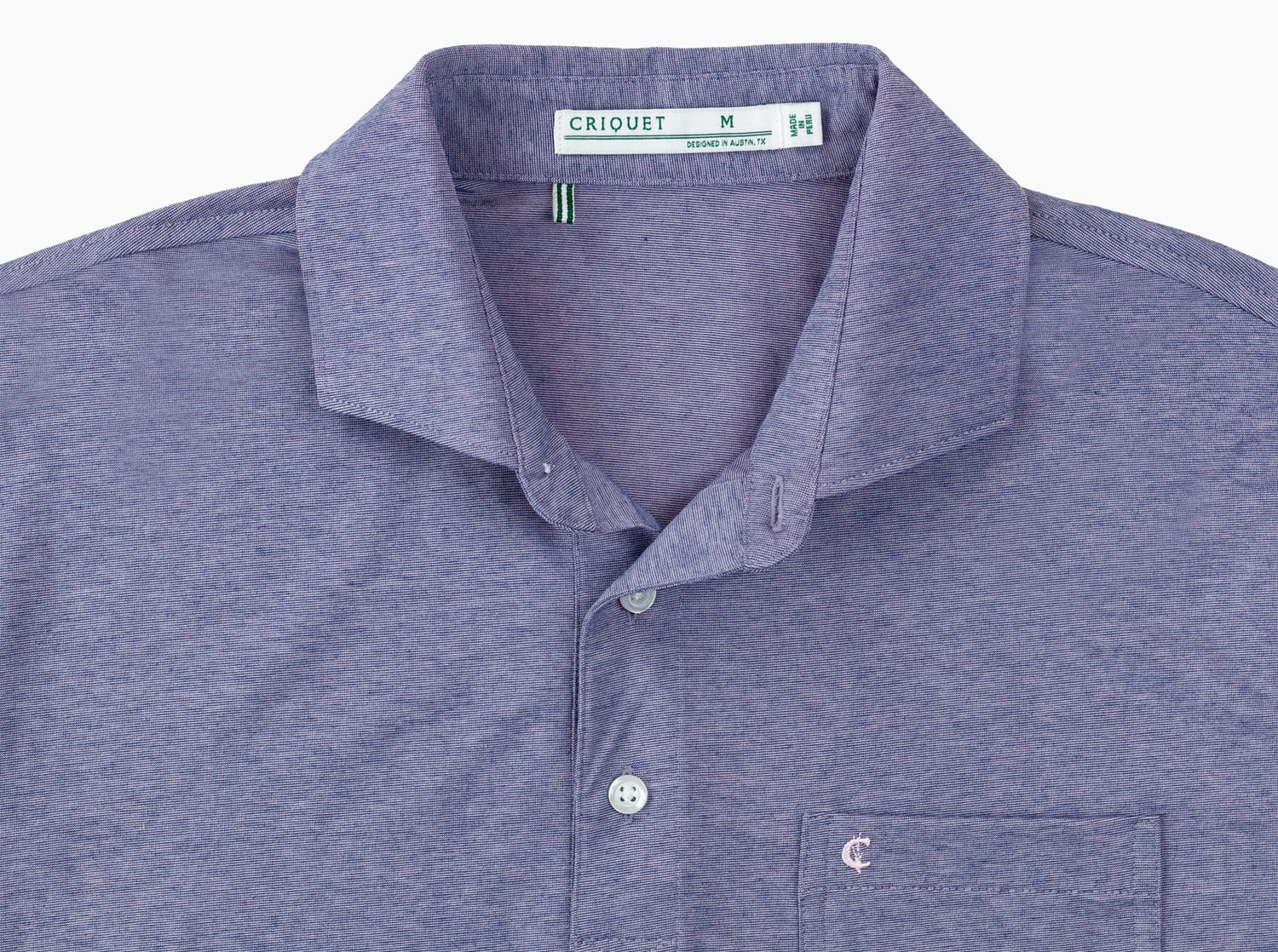 Men's Lab Cutaway Collar Polo Shirt - Roseate Spoonbill Navy Blue - Casual Office Wear & Golf Attire