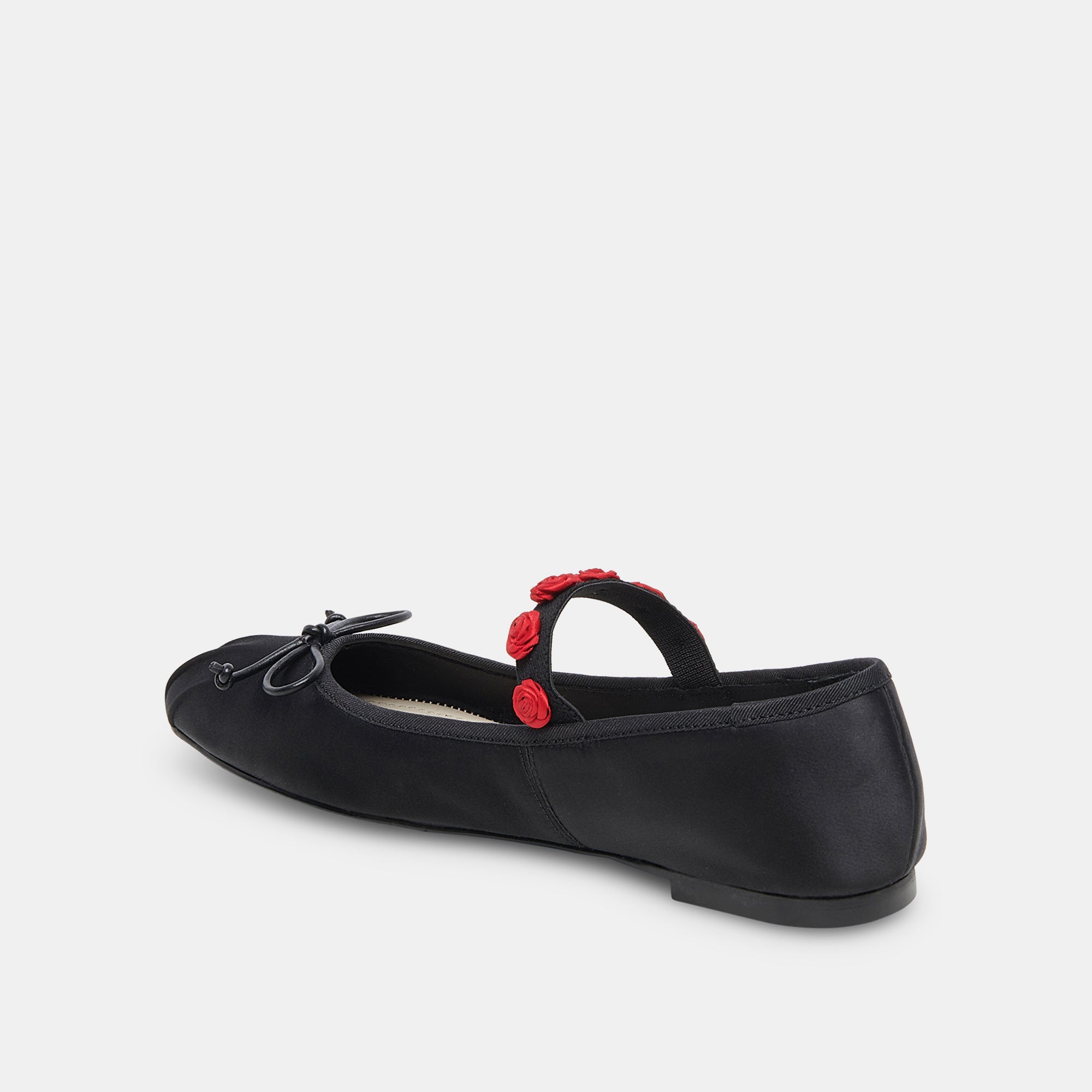 Lilly Women's Ballet Flats - Black Multi Satin Pointed Toe Slip-On Shoes for Work, Party & Casual Wear