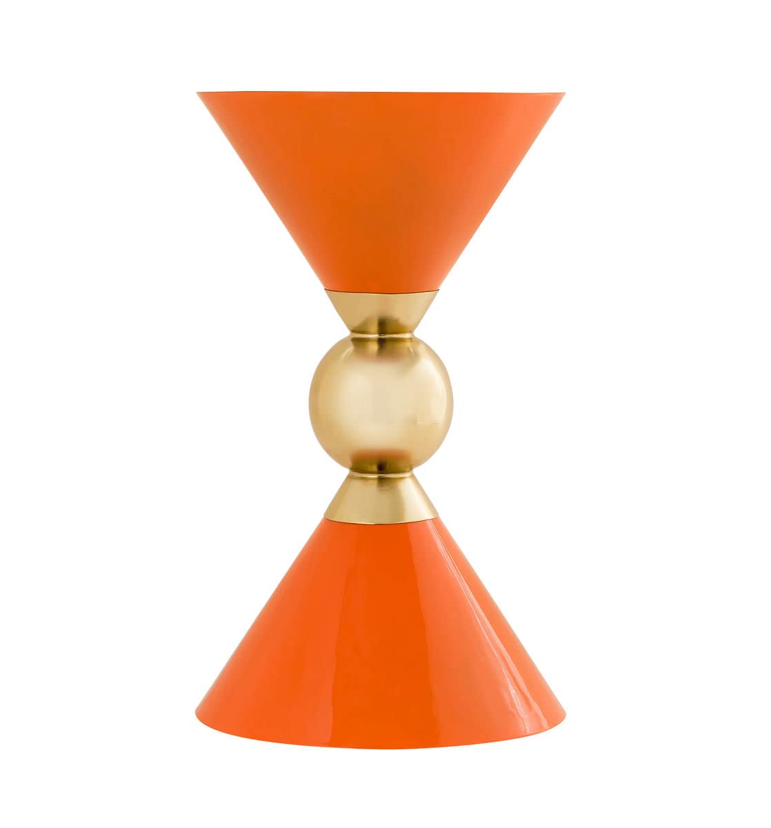 TOV Furniture Balhi Orange Side Table - Modern Accent Table for Living Room, Bedroom, or Office - Small End Table with Sturdy Metal Frame & Glass Top - Perfect for Coffee, Books, or Decor