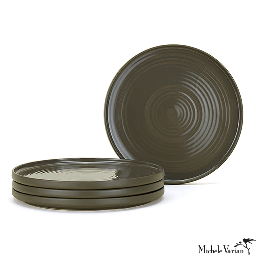 Premium 4-Piece Olive Green Dinner Plate Set – Elegant & Durable Porcelain Plates for Everyday Dining, Entertaining & Special Occasions