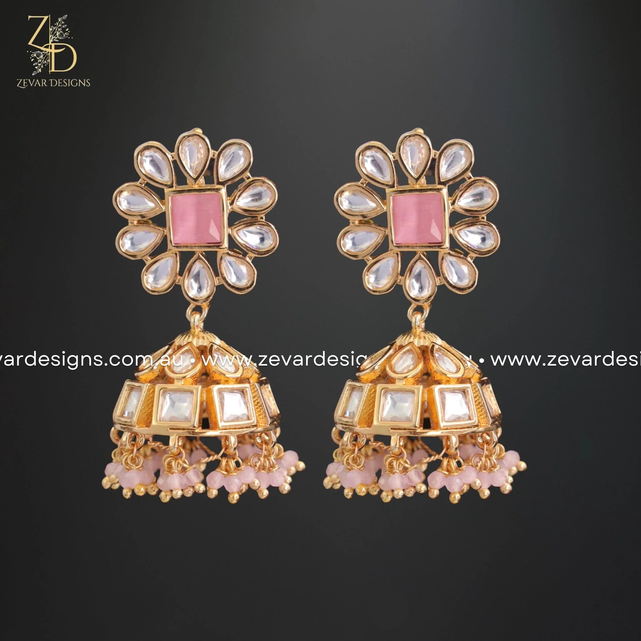 Elegant Kundan Choker Necklace Set in Pink - Indian Bridal Jewelry for Weddings, Parties & Festive Occasions