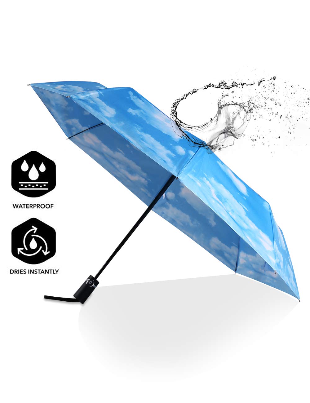 SY COMPACT Travel Umbrella - Automatic Open & Close, Windproof & Lightweight for Men & Women - Perfect for Commuting, Travel & Outdoor Activities