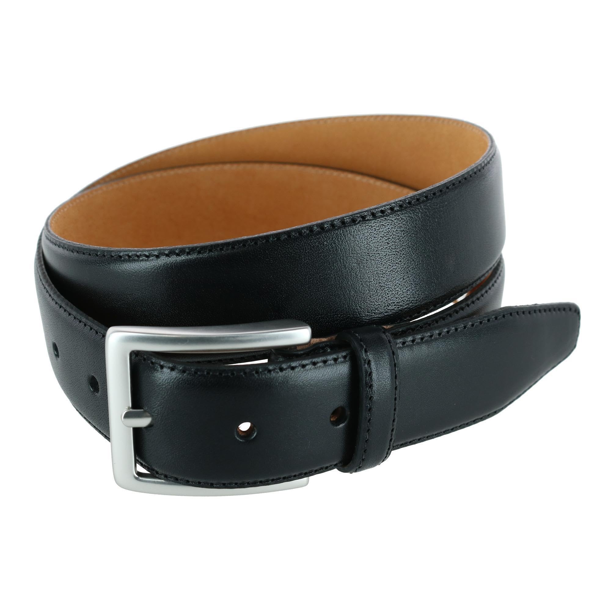 Trafalgar Men's Calfskin Dress Belt - 1 3/8 Inch (35mm) Wide Genuine Leather Formal Belt for Business & Office Wear - The Orion Collection