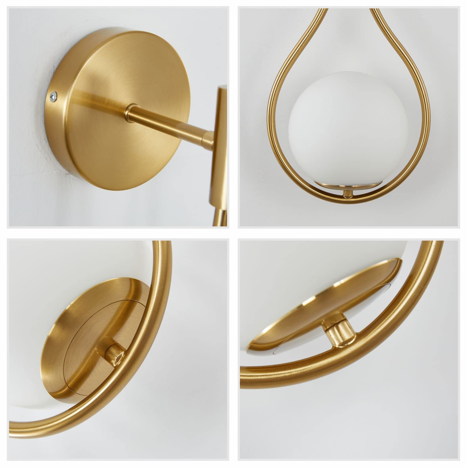 Modern Gold Glass Wall Sconce - Mid-Century Water Drop Wall Lamp for Bedroom, Living Room, Hallway - Plug-in Wall Light for Home Decor (2-Pack) - Perfect for Ambient Lighting and Elegant Interior Design