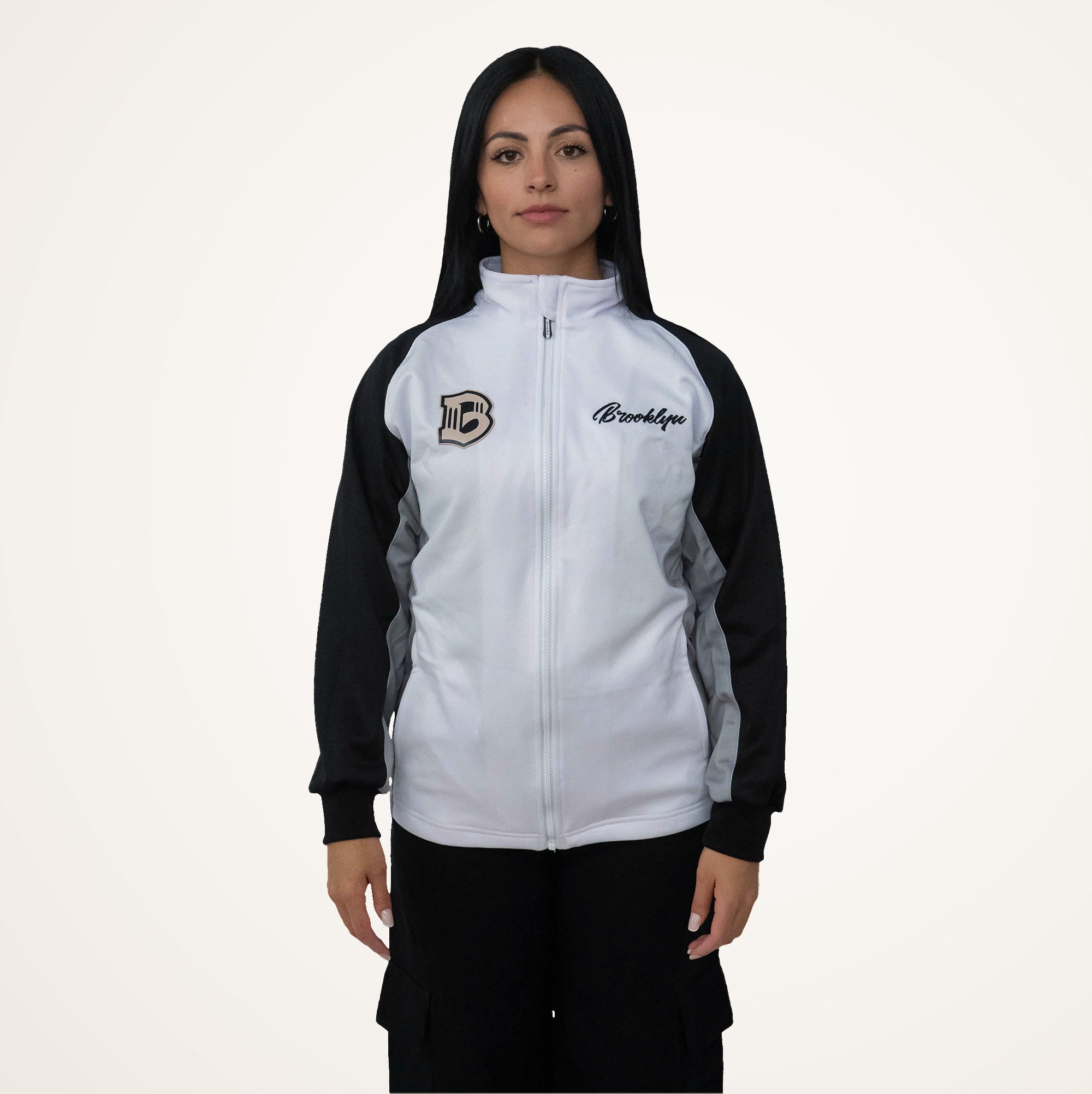 Brooklyn FC Women's White Jacket - Stylish Soccer Jacket for Women - Perfect for Training, Matches & Casual Wear
