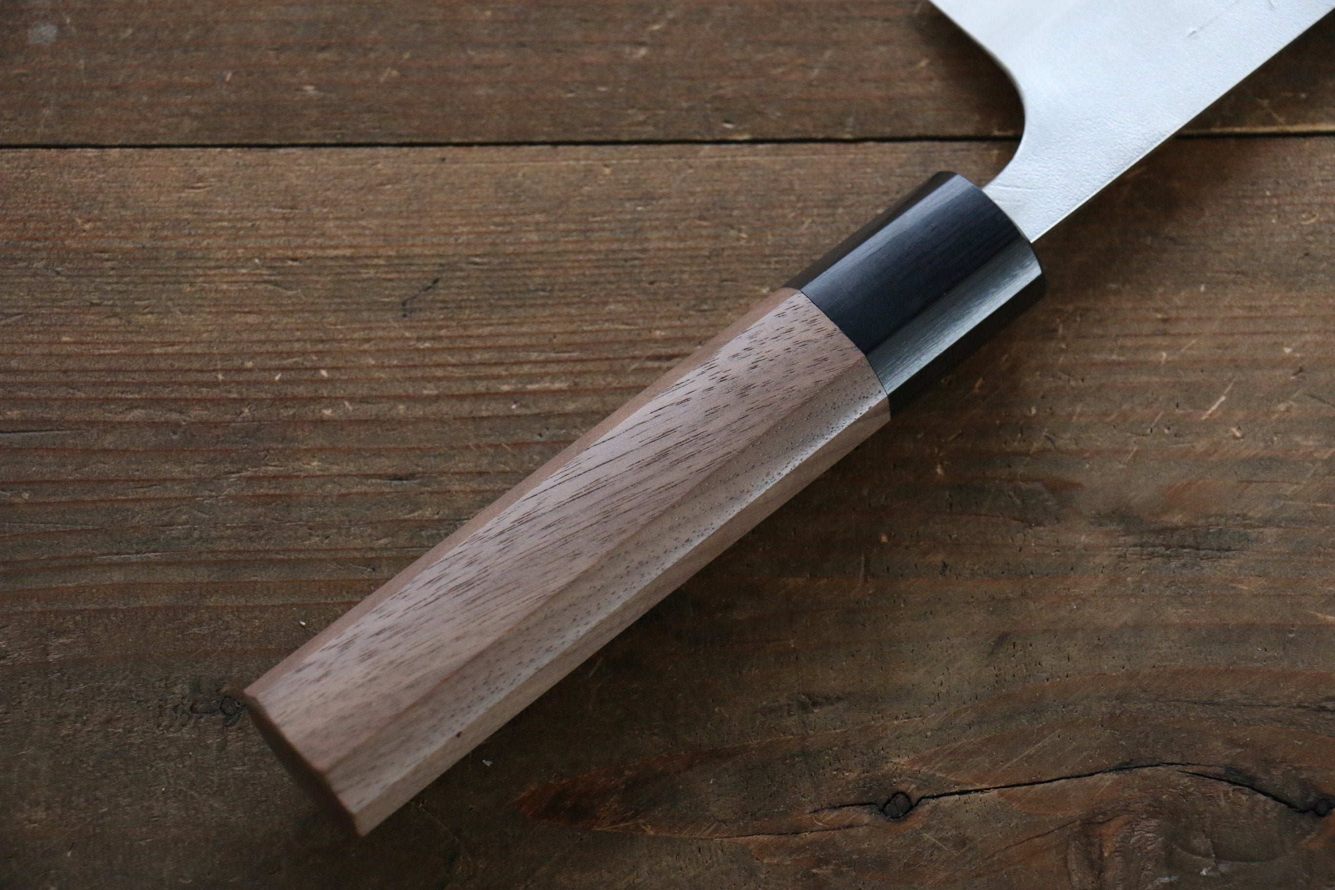 Nao Yamamoto Silver Steel No.3 Nashiji Gyuto 180mm Japanese Chef Knife with Walnut Handle - Perfect for Slicing, Dicing & Precision Cooking in Professional Kitchens & Home Use