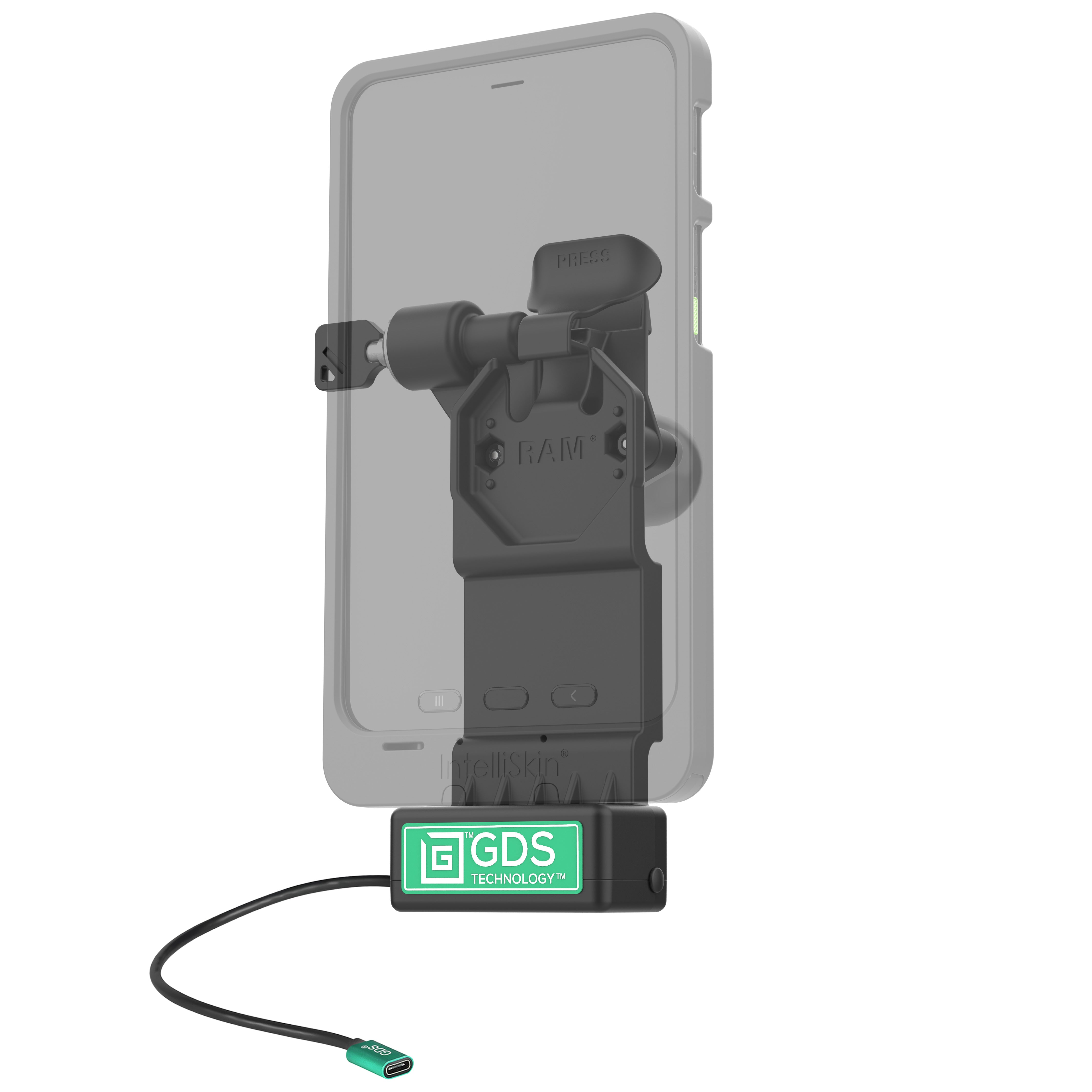 GDS® Uni Conn™ Left Locking Powered Dock (RAM GDS DOCKLL U1CPU) - Secure Charging Station for Laptops & Mobile Devices - Perfect for Office, Home & Remote Work Setup