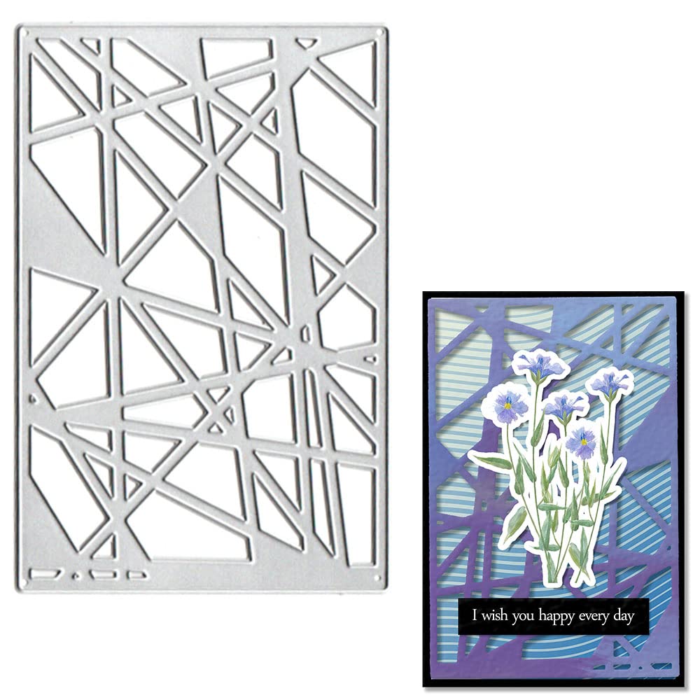 ALIBBON Stripe Background Metal Die Cuts for Card Making & Scrapbooking - Stripe Frame Cutting Dies Template Molds - Crosswire Web Die Cuts for DIY Photo Album, Paper Embossing & Card Decoration - Perfect for Wedding Invitations, Greeting Cards & Memory Books