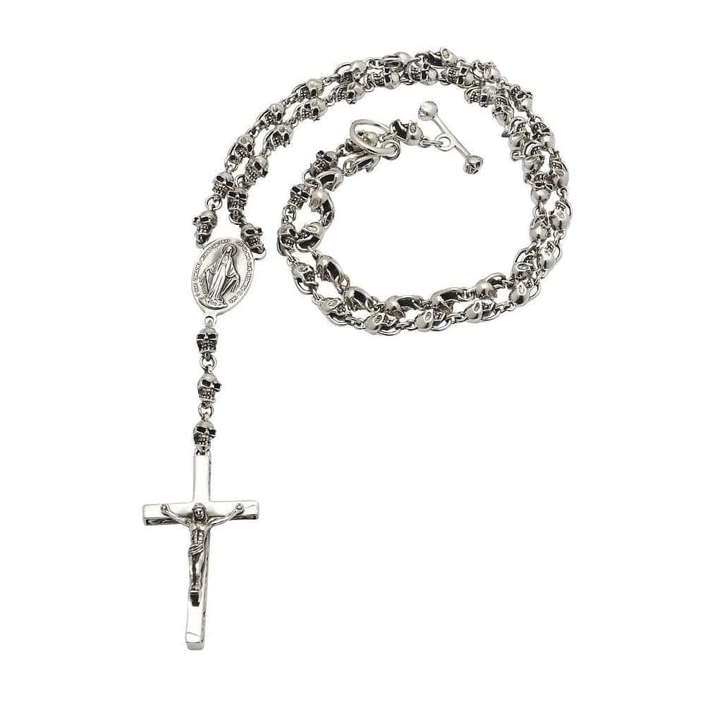 Gothic Cross Skull Sterling Silver Necklace for Men & Women - Perfect for Halloween, Punk Fashion, and Gothic Jewelry Lovers