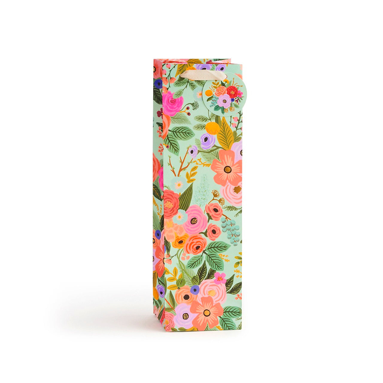 Rifle Paper Co Wine Gift Bag - Elegant Floral Design Reusable Wine Bottle Carrier for Gifts, Parties & Celebrations - Perfect for Weddings, Anniversaries & Hostess Gifts