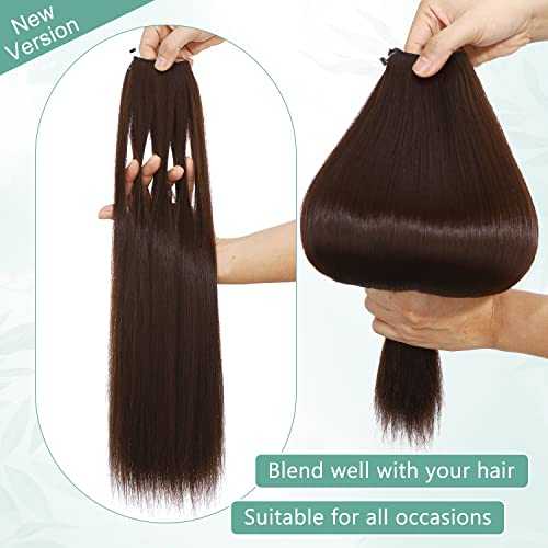 Premium Curly Synthetic Invisible Wire Hair Extensions - Seamless Clip-In Extensions for Volume & Length - Perfect for Parties, Weddings & Everyday Styling