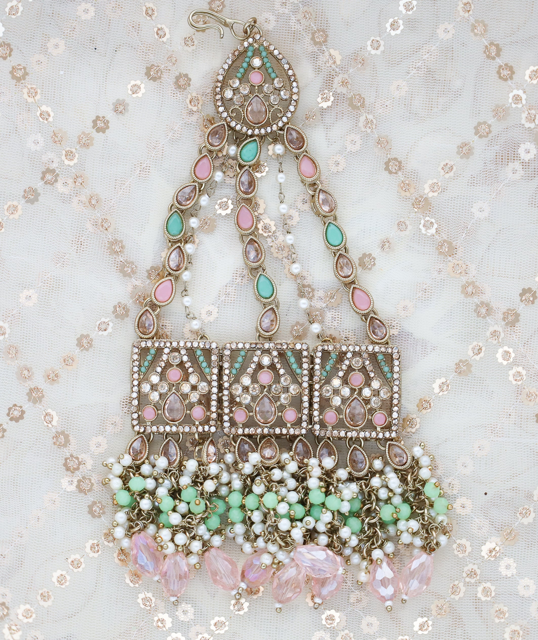 Aarini Polki Full Set Jewelry - Exquisite Indian Bridal Necklace Set for Weddings, Parties & Special Occasions