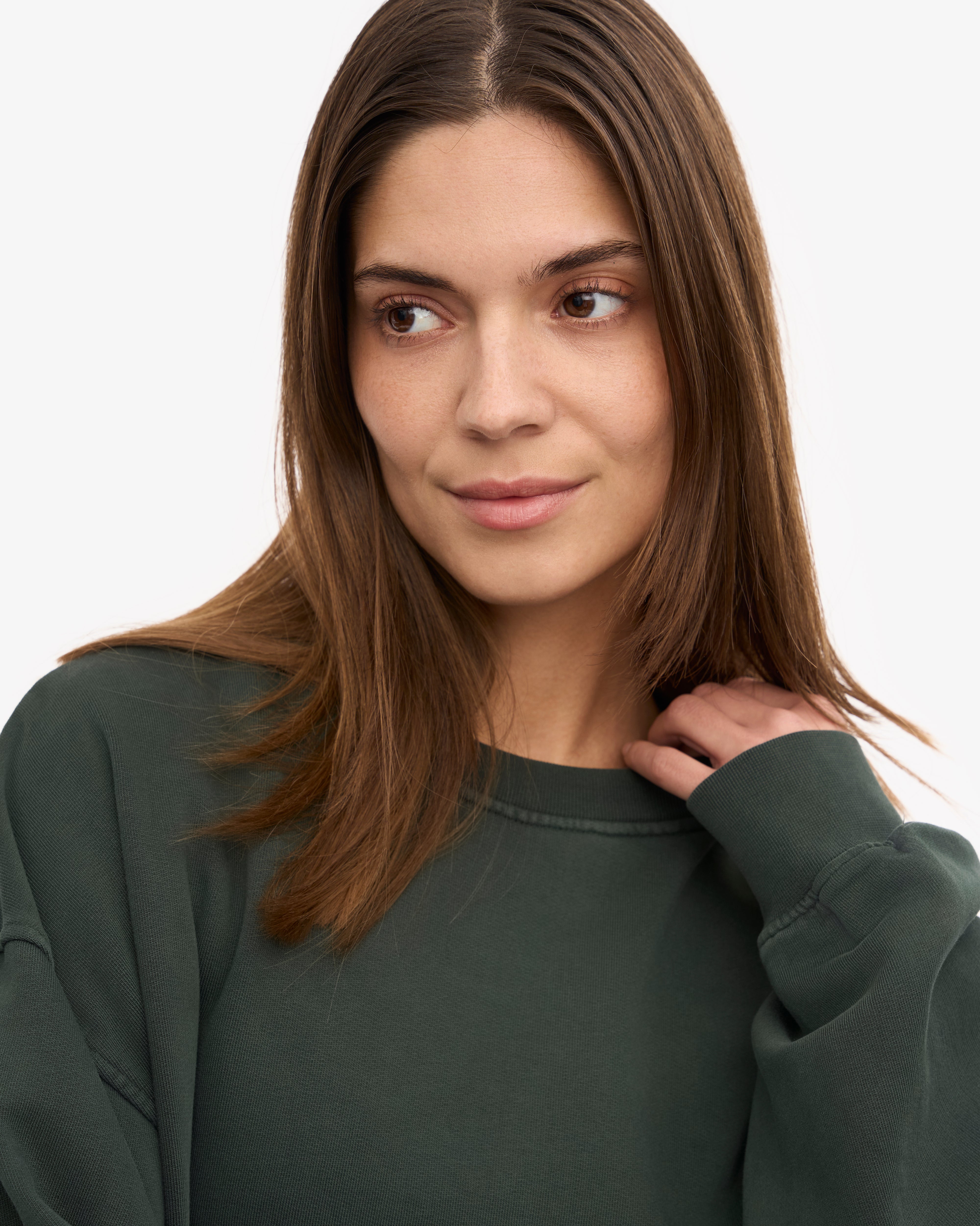 Organic Oversized Crewneck Sweatshirt - Midnight Forest Green - Cozy Loungewear for Women & Men - Perfect for Casual Wear, Relaxing at Home & Outdoor Activities