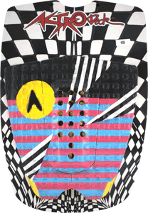 Astrodeck 006 Wave Traction Non-Slip Deck Pad - Pink & Blue Stripe Surfboard Traction for Enhanced Grip - Perfect for Surfing, Paddleboarding & Water Sports