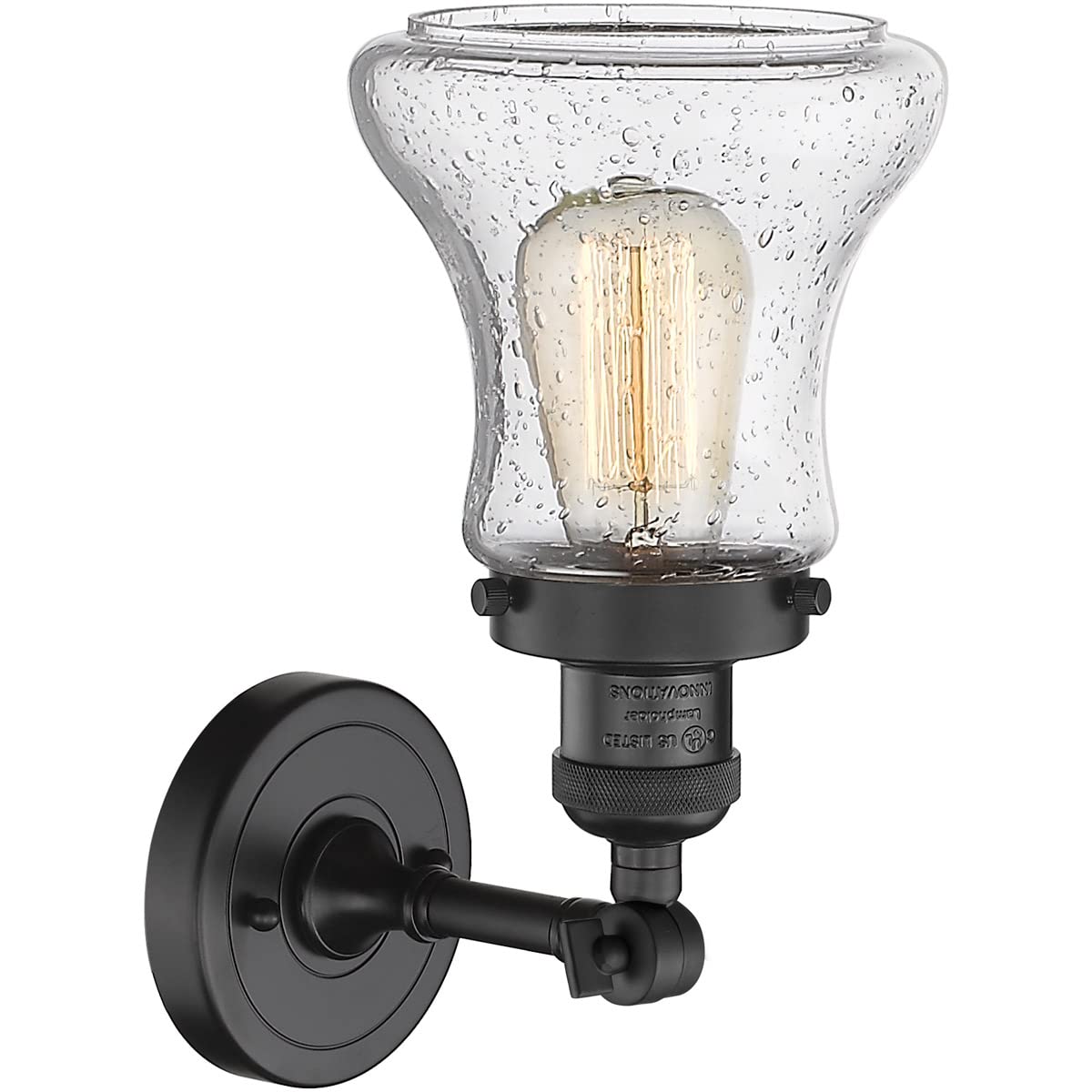 Innovations 201F-BK-G194-LED Matte Black LED Semi-Flush Mount Ceiling Light - Perfect for Bedroom, Kitchen, Hallway & Indoor Lighting