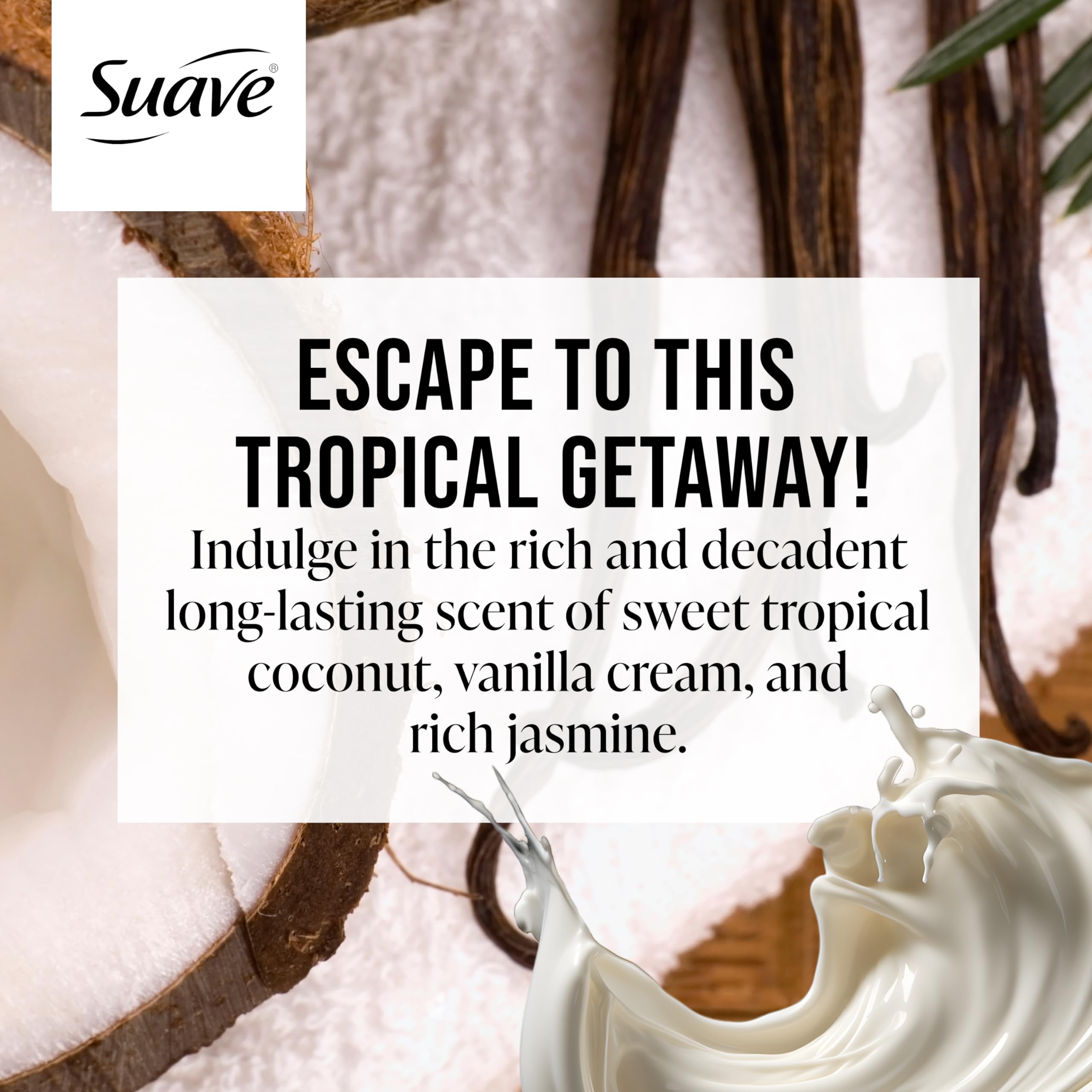 Suave Body Wash Variety 2-Pack, Sweet Vanilla Silk & Coconut Kiss - Moisturizing Gentle Body Wash with Natural Oil Essence, 18 Oz Each - Perfect for Daily Shower & Spa Relaxation at Home