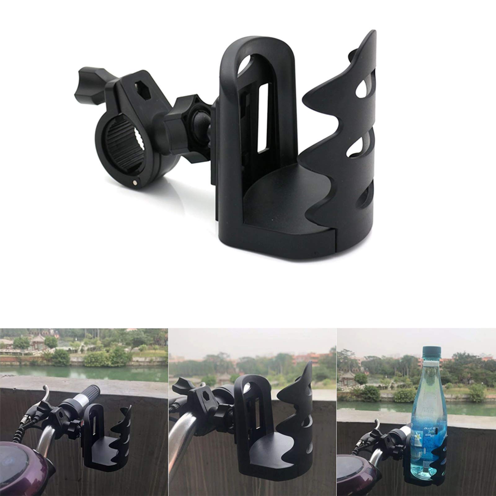 SOPINEKO ATV Cup Holder - Upgraded Expandable Motorcycle Drink Holder with Adjustable Clip for ATV, Bike, Boat, Stroller, Wheelchair & Golf Cart | Universal Water Bottle Holder for Outdoor Adventures, Commuting & Travel