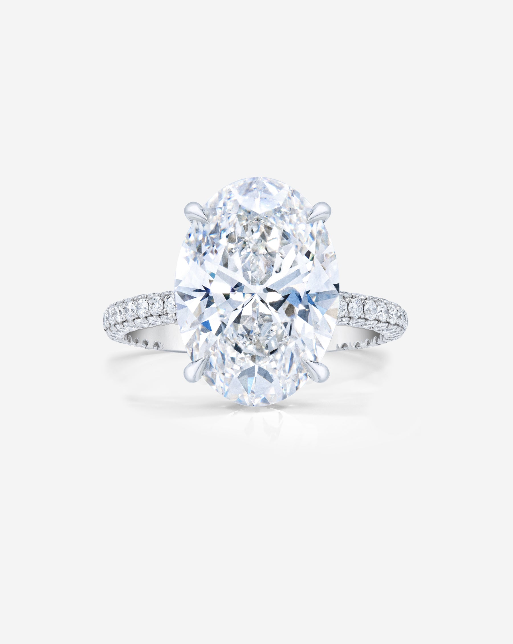 5.09 Carat Lab-Grown Oval Pavé Cloud Diamond Ring – Elegant Engagement & Wedding Jewelry for Women