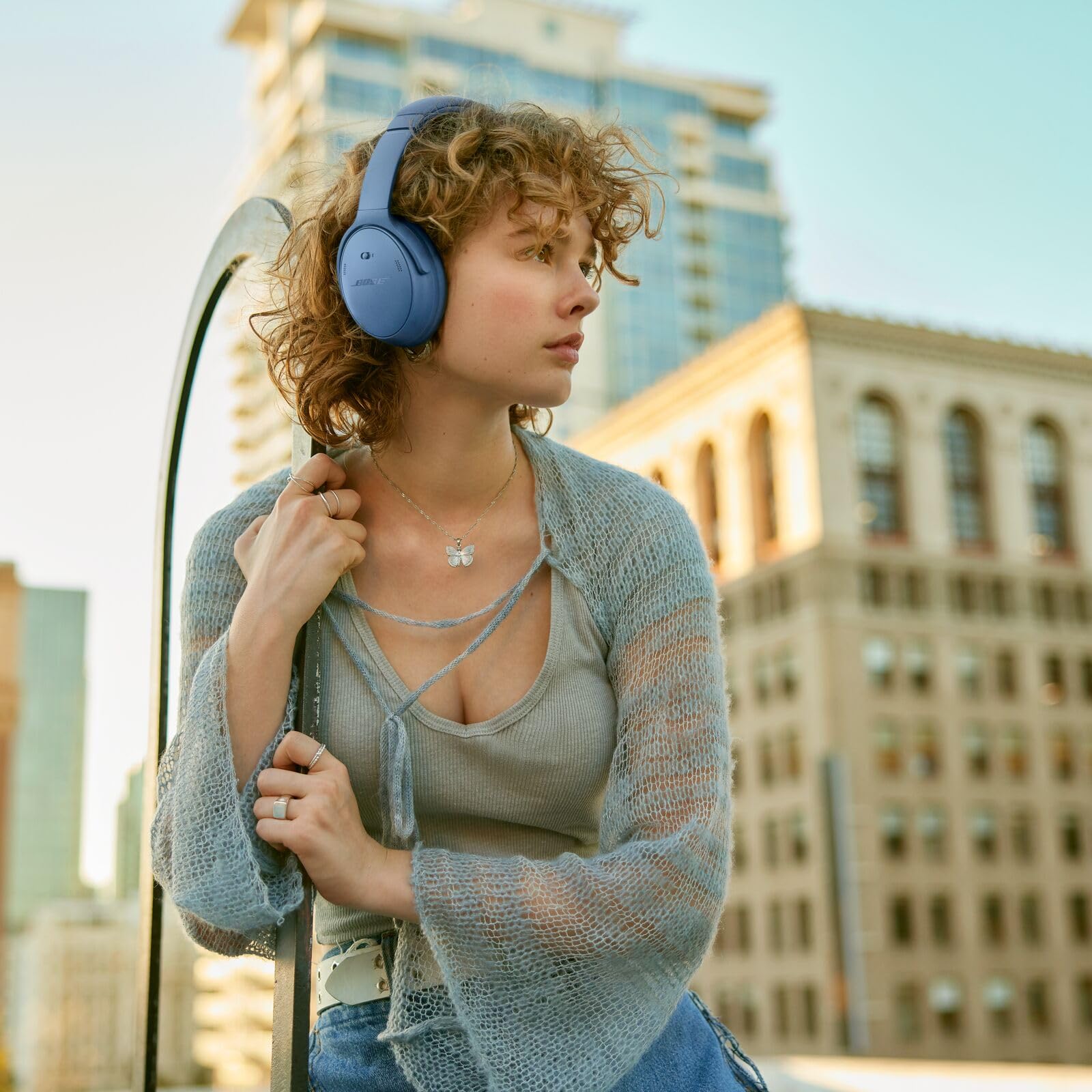 Bose QuietComfort 45 Wireless Bluetooth Headphones with Active Noise Cancelling, Deep Bass & Built-in Mic - 24H Battery Life, Blue Dusk Limited Edition | Perfect for Travel, Work & Music Lovers