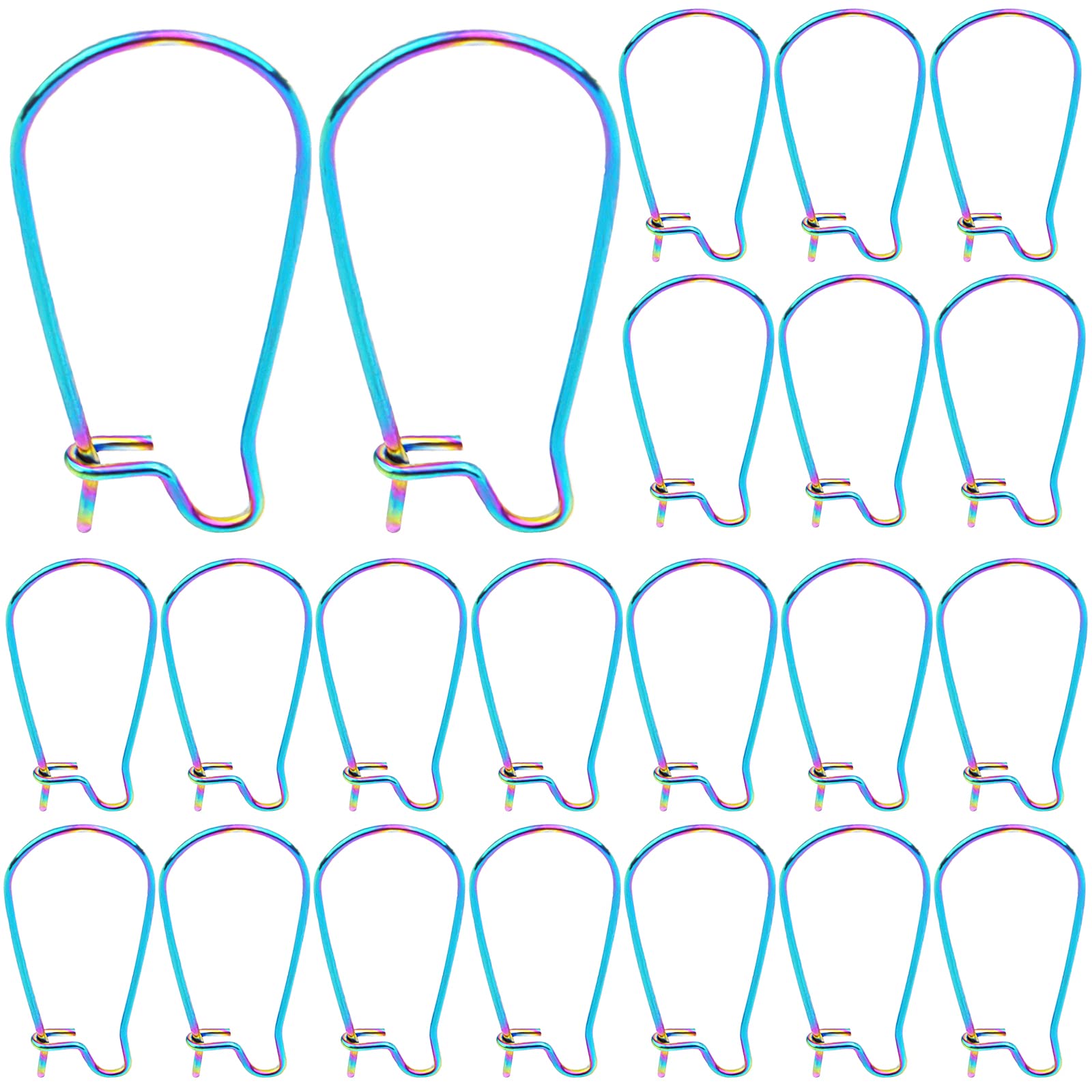 50 Pcs Hypoallergenic Stainless Steel Earring Hooks & Wires - Dangle Earring Findings for Women & Girls DIY Jewelry Making - Rainbow Colors - Perfect for Crafting, Gift Giving & Fashion Accessories