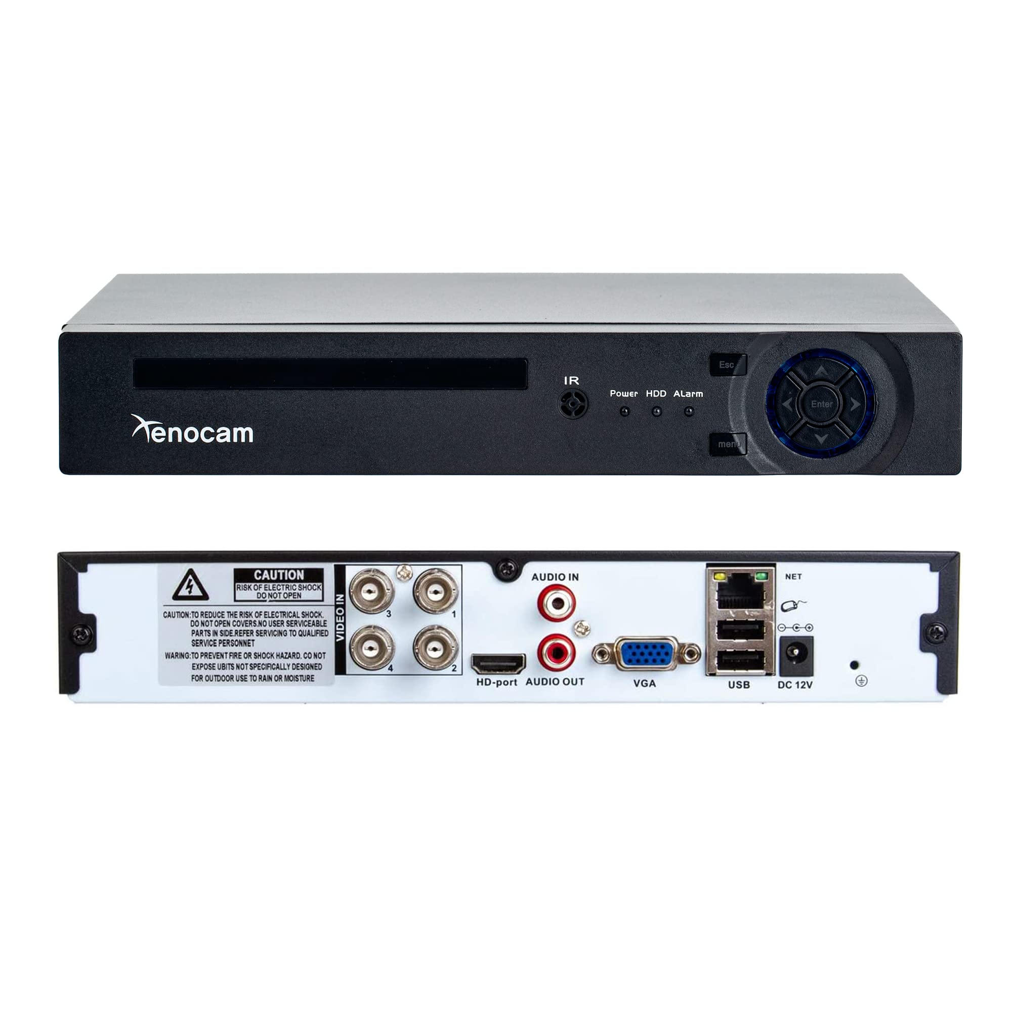Xenocam 4CH 1080N Hybrid 5-in-1 AHD DVR Security System - 1080P NVR, AHD, Analog, TVI, CVI Support - Standalone CCTV Surveillance Video Recorder with Motion Detection (HDD & Cameras Not Included) - Ideal for Home, Office & Business Security Monitoring